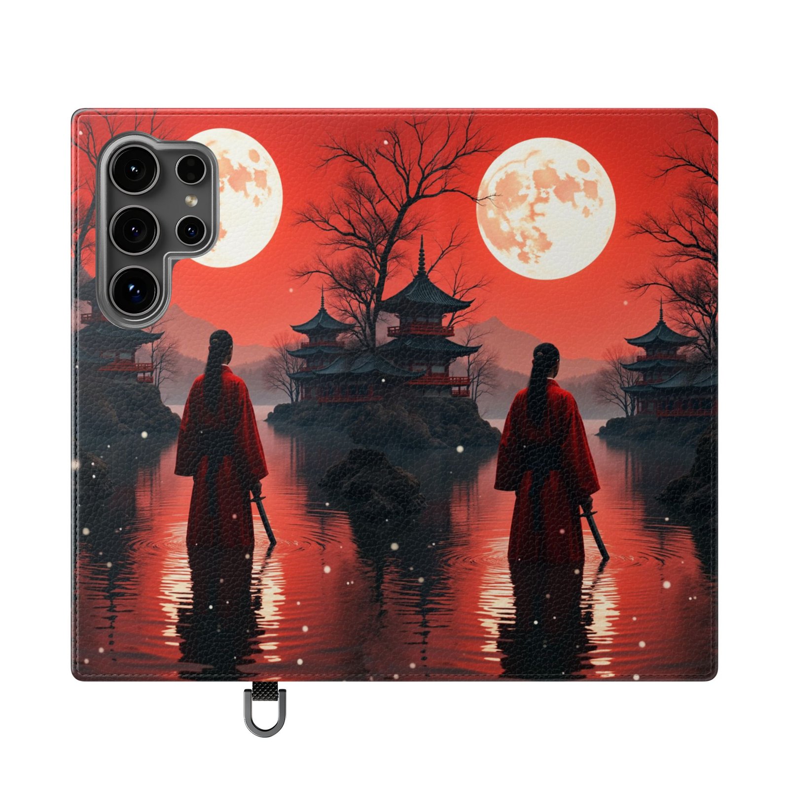 Samsung Galaxy S24, Moonlit Samurai Flip Cases, Travel Phone Cover, Gift for Anime Lovers, Japanese Art, Stylish Accessory - Image 9