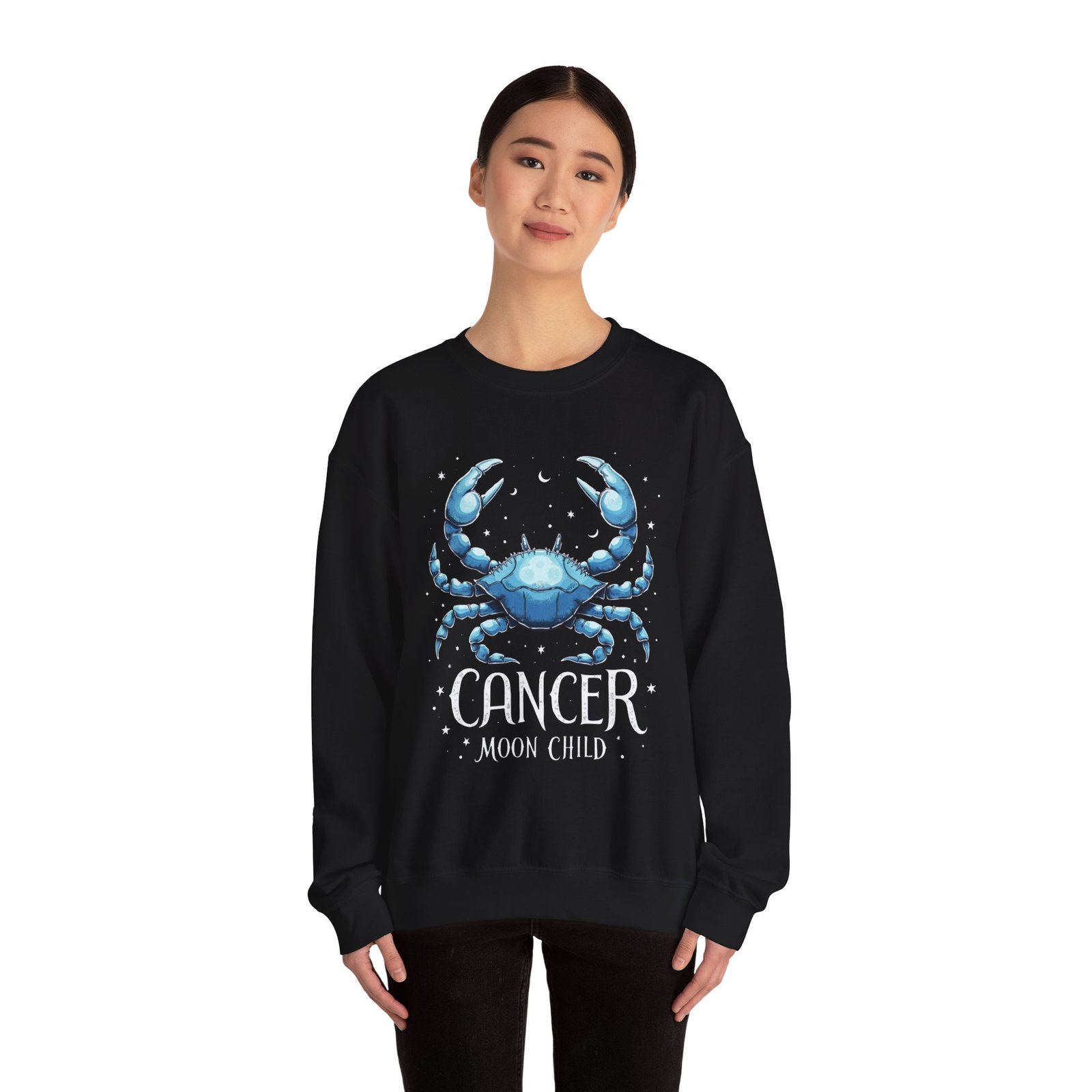 Cancer Moon Child Sweatshirt, Zodiac Sign Gift, Astrology Apparel, Horoscope Crewneck, Celestial Fashion, Holiday Gift - Image 4
