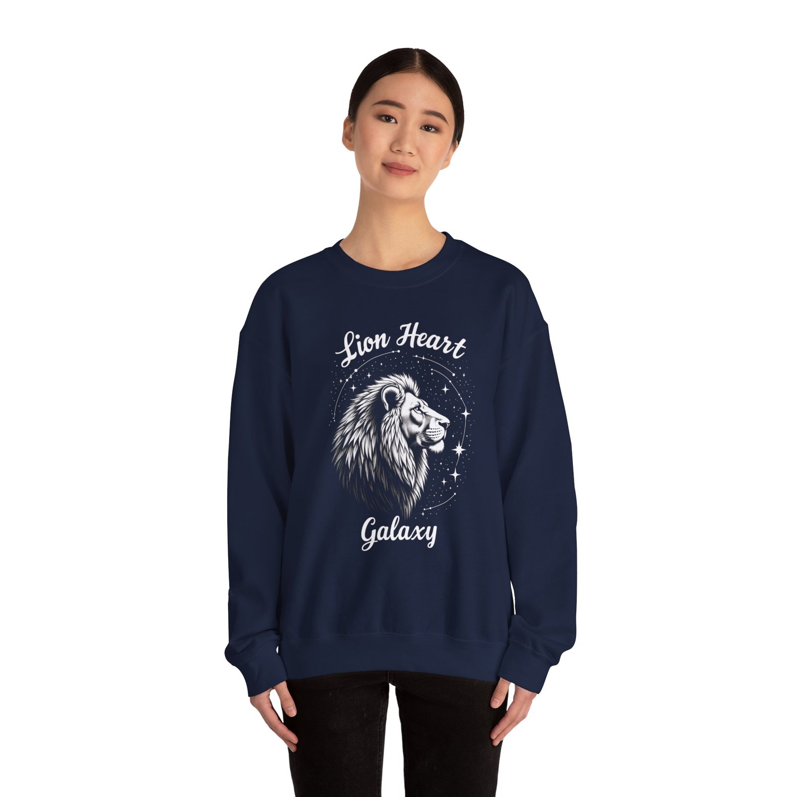 Lion Heart Galaxy Sweatshirt - Unisex Crewneck, Gift for Astrology Lovers, Cozy Fashion, Animal Print, Perfect for Fall - Image 16