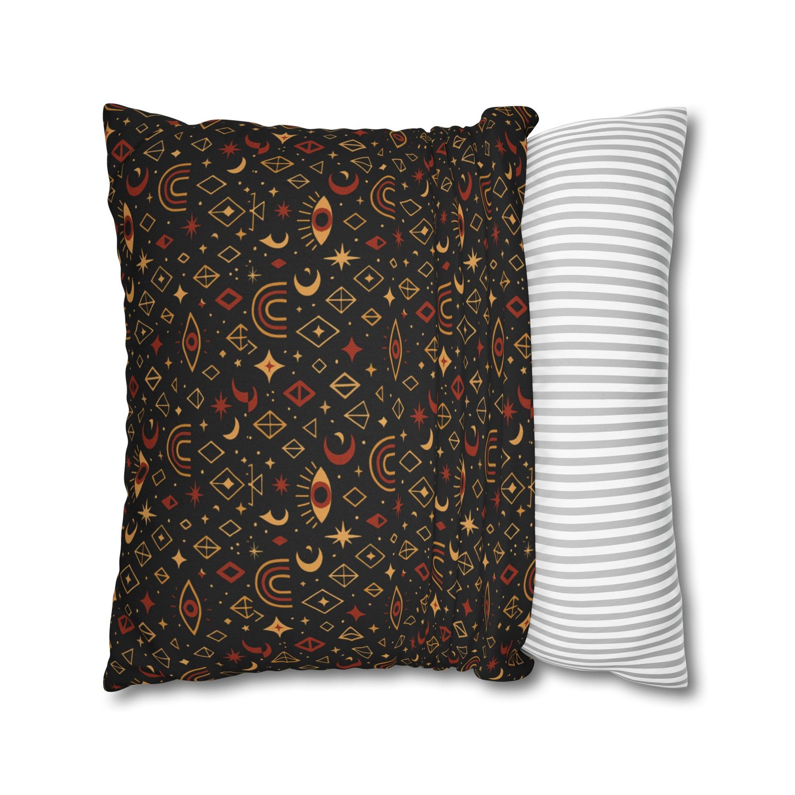Mystic Eye Pattern Pillowcase | Boho Celestial Motif, Dark Autumn Colors - Image 22