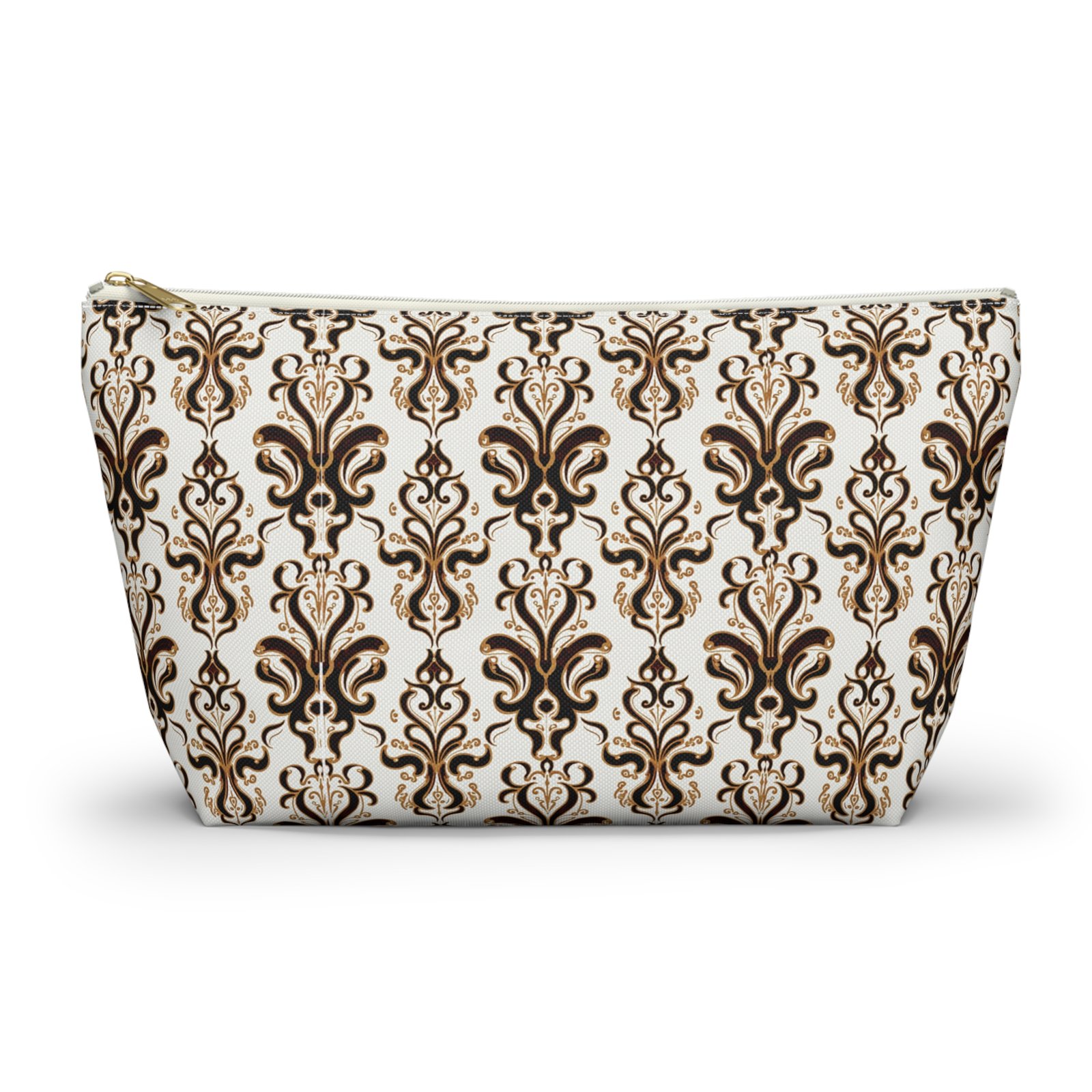 Brown Damask Pattern Accessory Pouch - Image 5