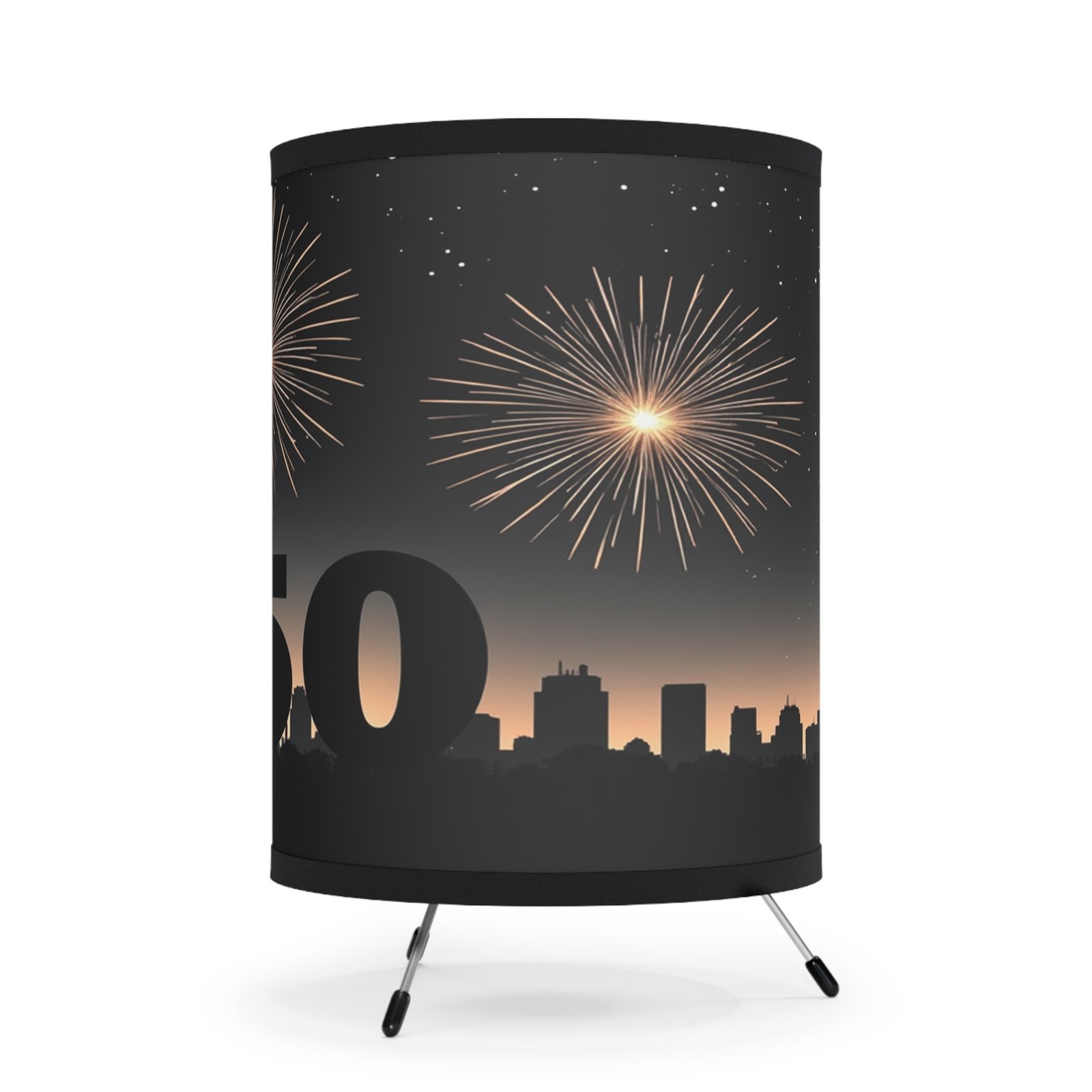 Tripod Lamp, Fireworks Design, America 250, UShumbnail 000 CA plug, High-Res Printed Shade, Patriotic Home Decor, Fourth of July Lamp, - Image 5