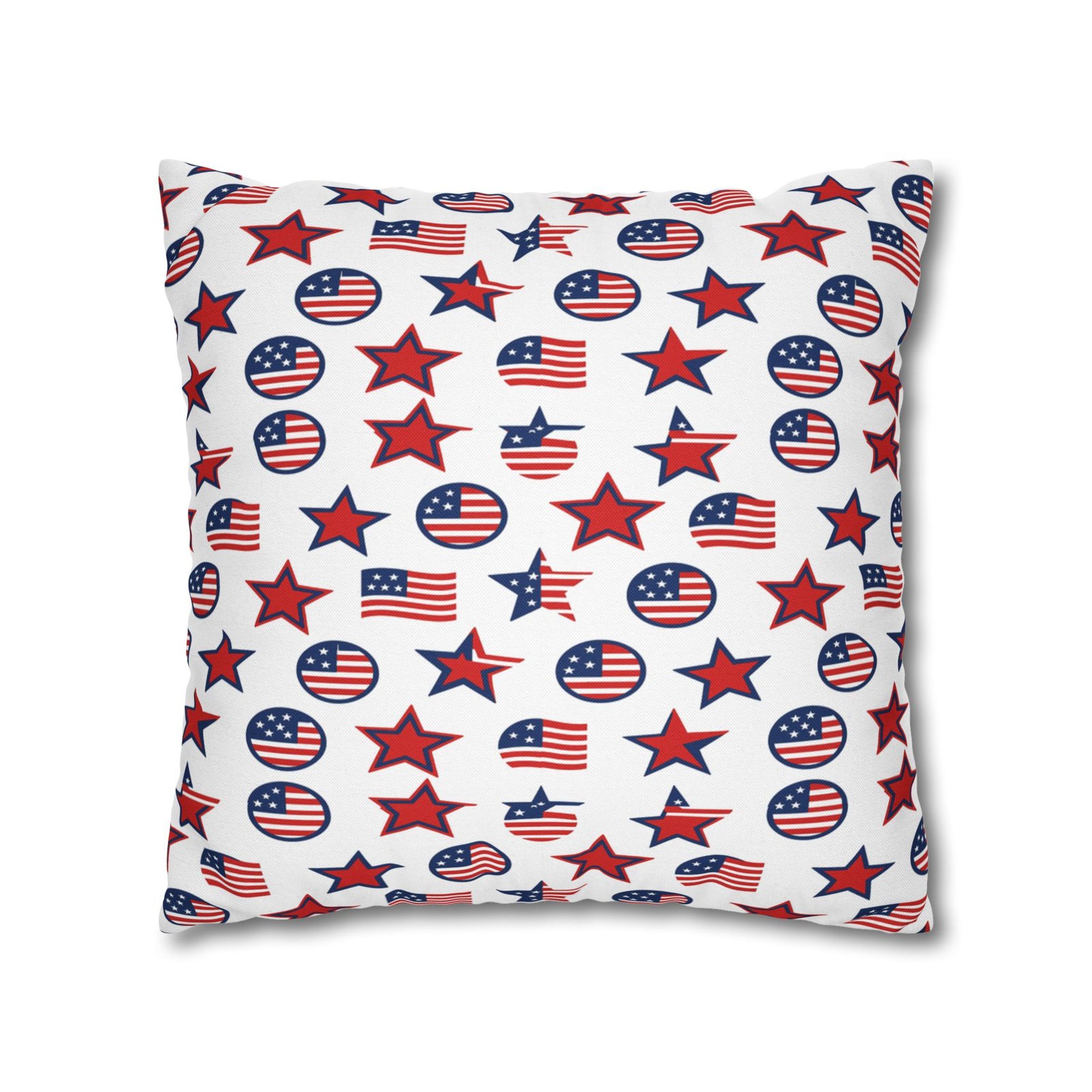 Patriotic Stars and Flags Pillowcase | American Flag Pattern Pillow - Image 15
