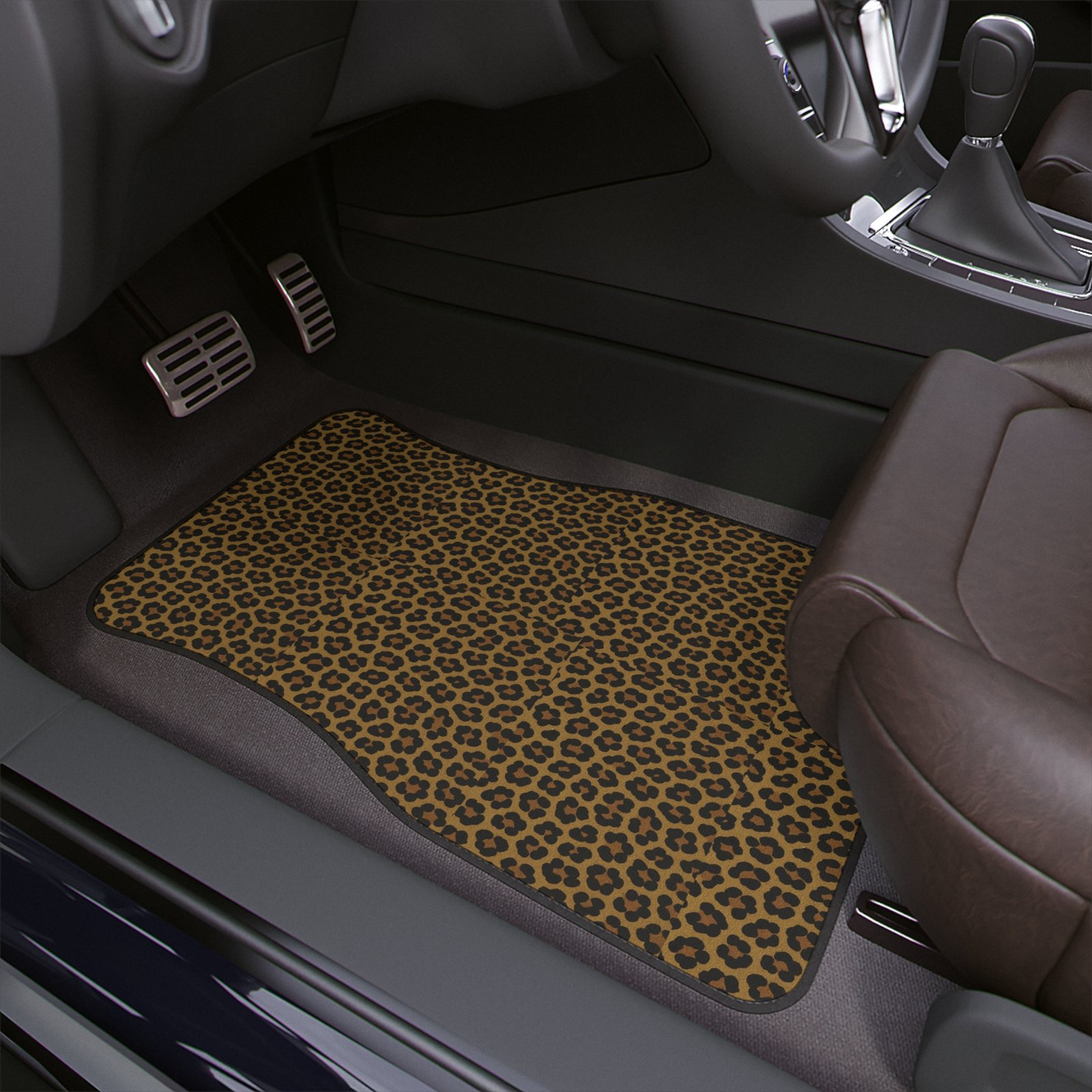 Leopard Print Car Floor Mats - Trendy Automotive Accessories, Stylish Vehicle Decor, Animal Print Auto Interior, Gift for Car Owners, Custom