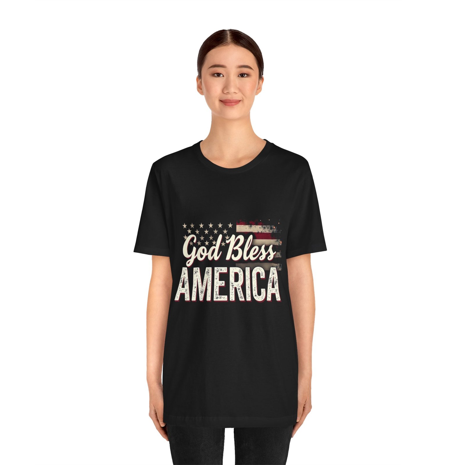 God Bless America Tee, Patriotic Unisex Jersey Short Sleeve Shirt for Independence Day, Memorial Day, and Everyday Wear, American - Image 5