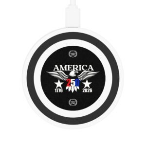 Wireless Charger, America 250 Patriotic Charging Pad, USA Independence Day, Fourth of July Tech Gift, Red White and Blue Phone Charger,