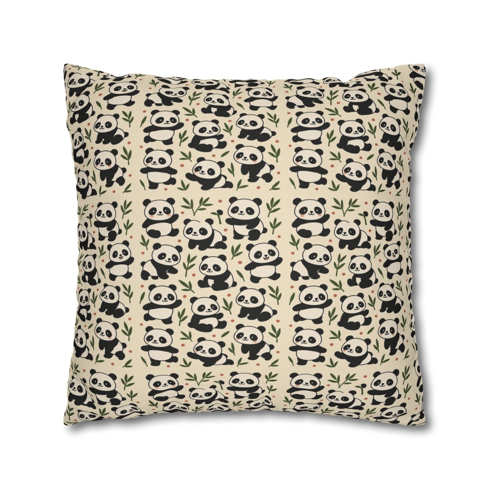 Panda Pattern Pillowcase | Square Spun Polyester Decorative Pillow - Image 21