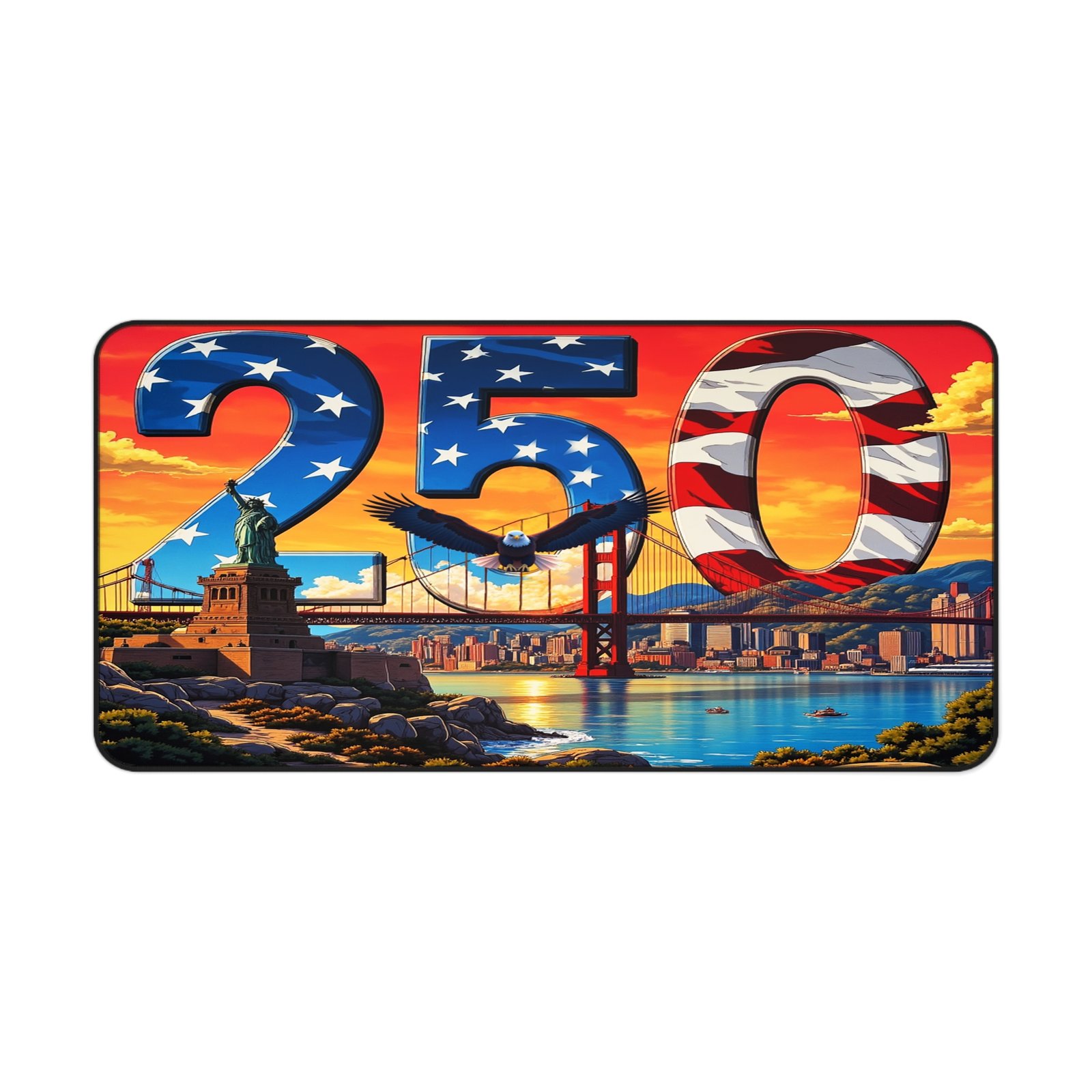 Patriotic Desk Mat, America 250 Mouse Pad, Independence Day Keyboard Pad, USA Flag Office Decor, Memorial Day Work Station Accessory - Image 9