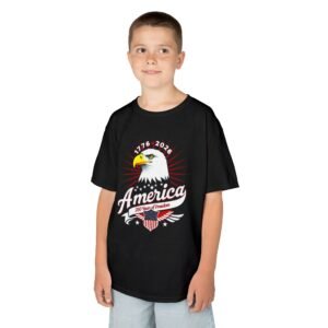 America Eagle Kids Tee, Patriotic Youth Shirt with Bald Eagle, USA 1776-2026 Shirt Independence Day & America 250 Top