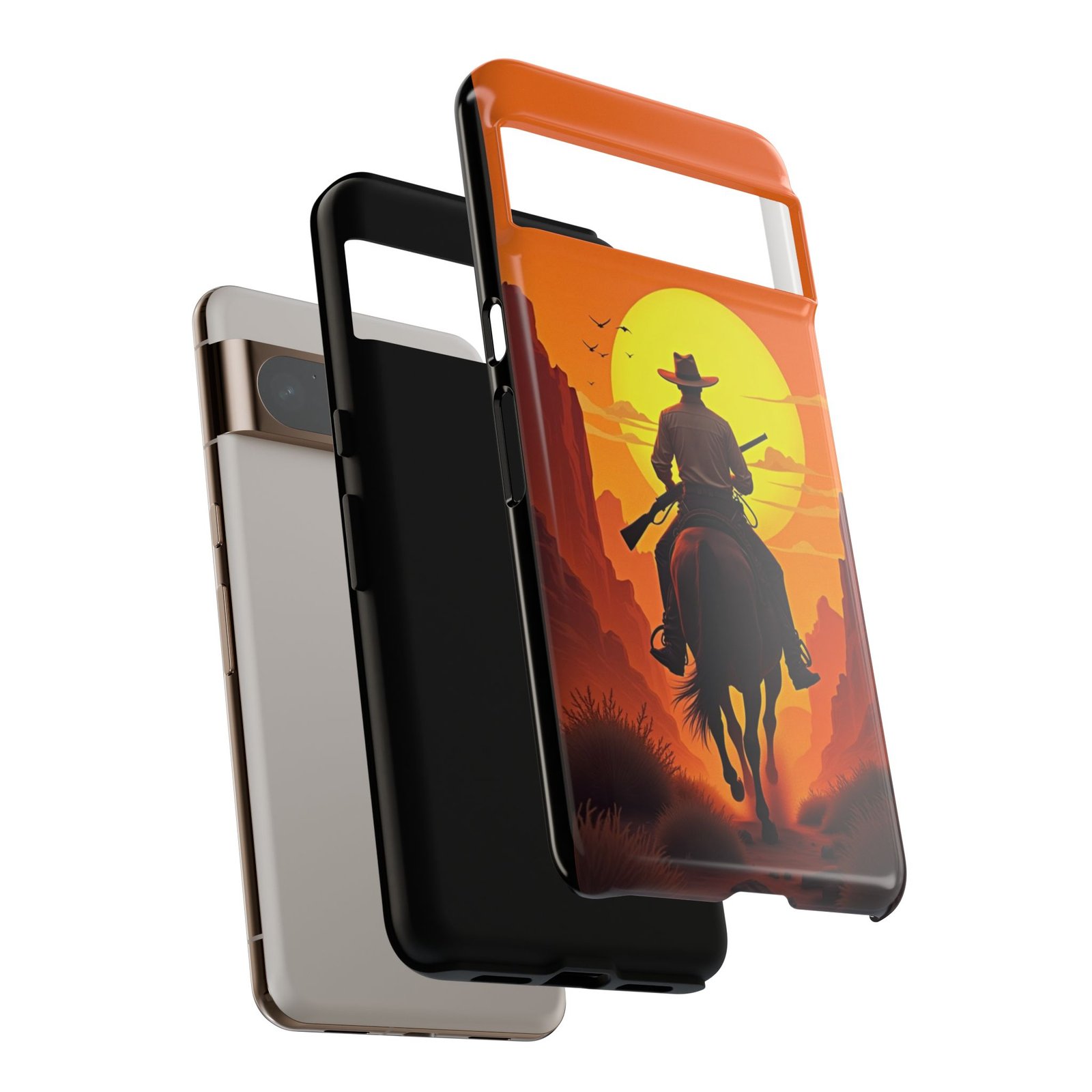 Google Pixel 8 Cowboy Phone Case, Tough Cases for Outdoor Lovers, Western Style, Gift for Cowpoke Enthusiasts, Personal Protective Cover - Image 4