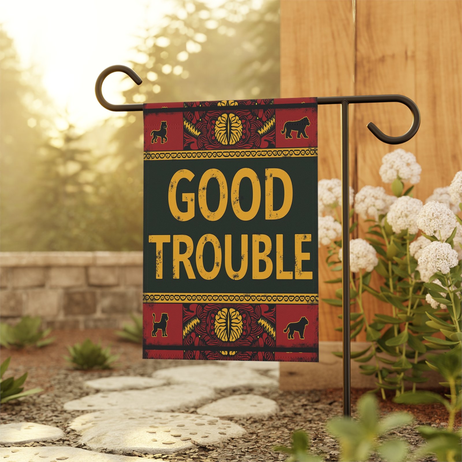 Good Trouble Garden Banner, Vibrant Decorative Flag for Home, Outdoor Decor, Good Trouble Sign, Summer Garden Decor, Unique Gift Idea - Image 4