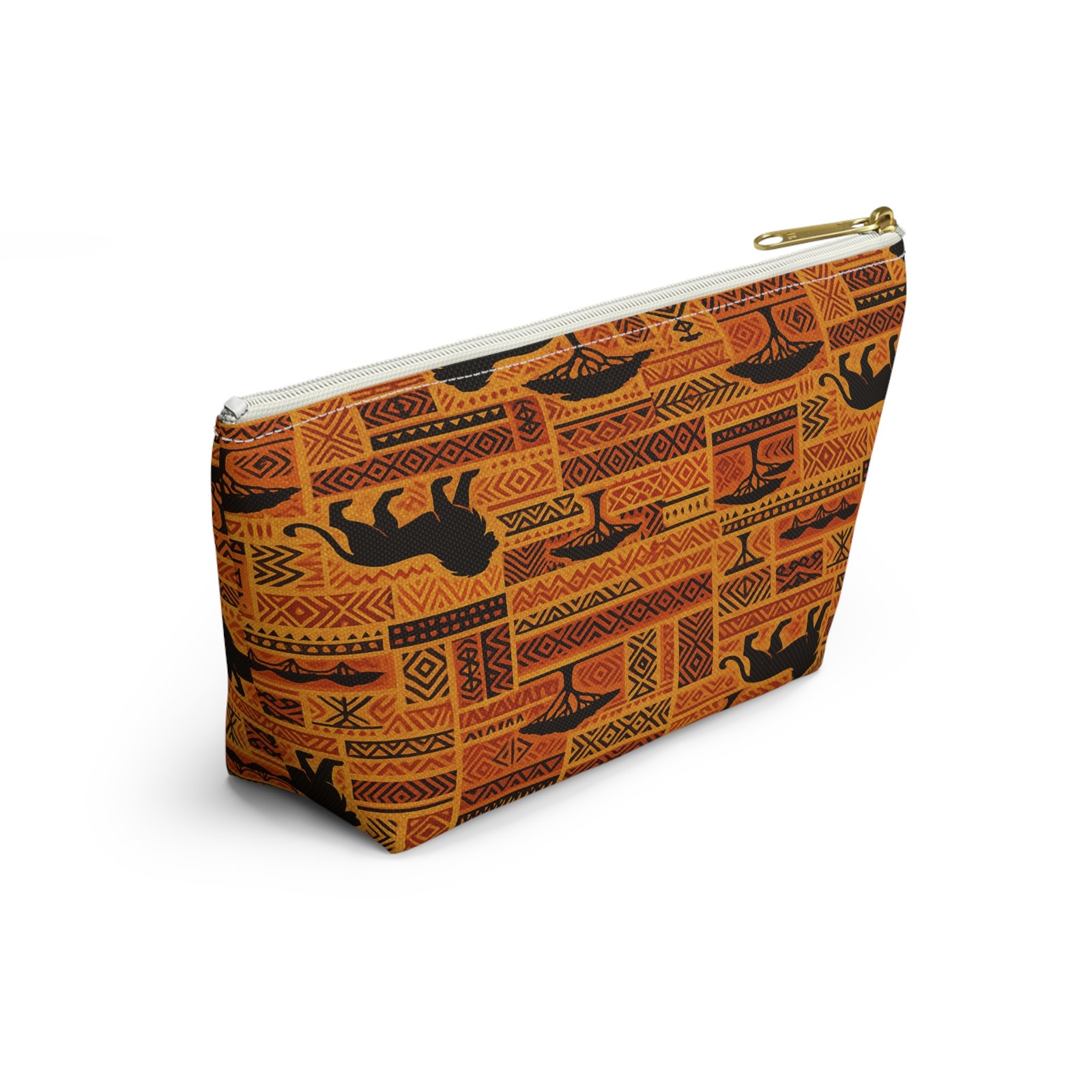 African Safari Lion Pattern Accessory Pouch | T-Bottom Cosmetic Bag - Image 16