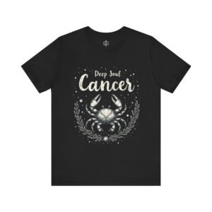 Cancer Zodiac Sign T-Shirt, Astrology Gift, Deep Soul Tee, Birthday Gift for Cancer, Crab Design Shirt, Unisex Short Sleeve Tee