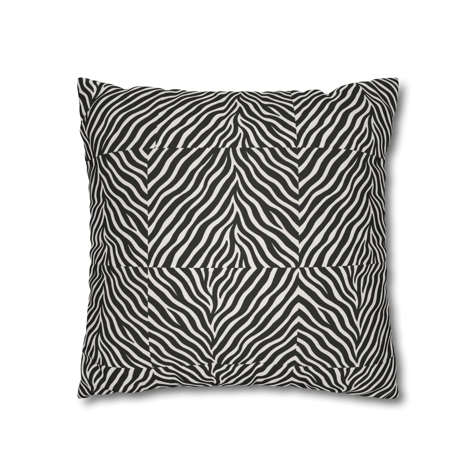 Black White Zebra Stripe Pillowcase | Animal Print Square Pillowcase - Image 9