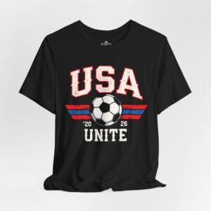USA Unite Soccer Tee, United States Soccer T-Shirt, America Sports Fan Shirt, Patriotic Football Tee, Team Sports Jersey