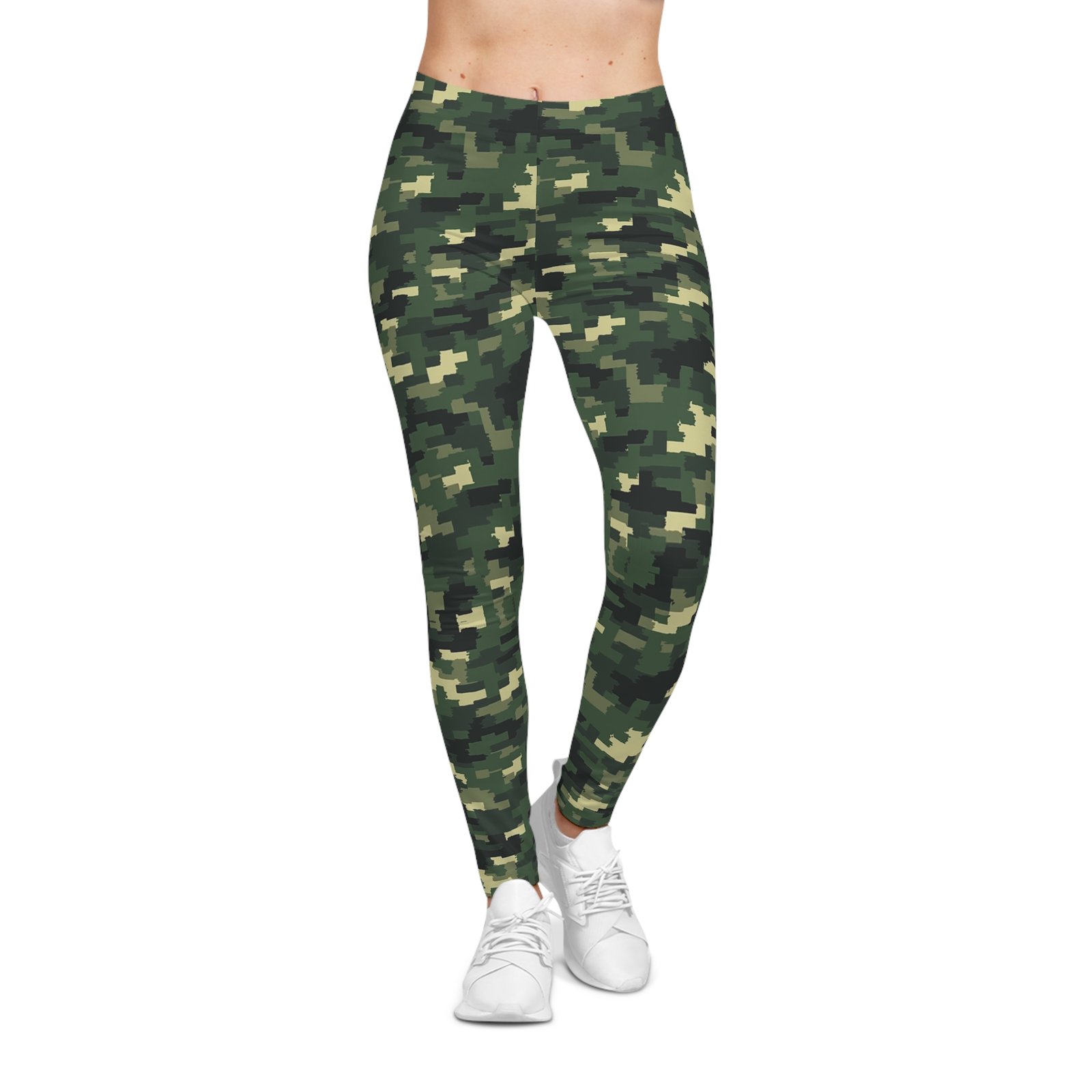 Army Pattern Leggings | Women's Casual Leggings, All-Over-Print, Military Style Pants, Camouflage Leggings, Army Print Fashion Tights - Image 4