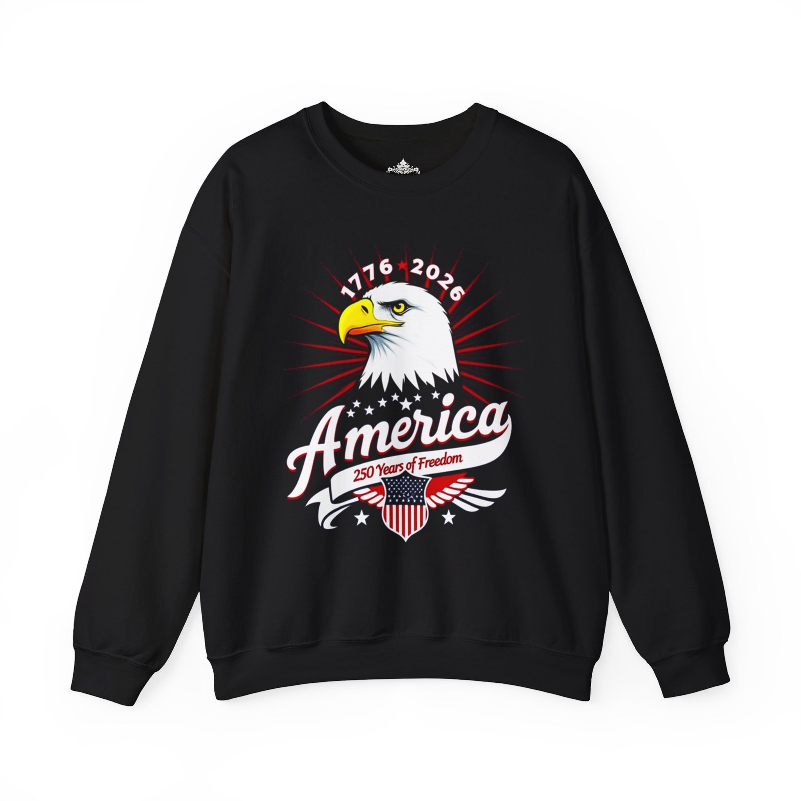 American Eagle Unisex Sweatshirt, 250 Years of Freedom Design, Patriotic Crewneck Jumper, USA Patriotic Apparel, Independence Day Gift,