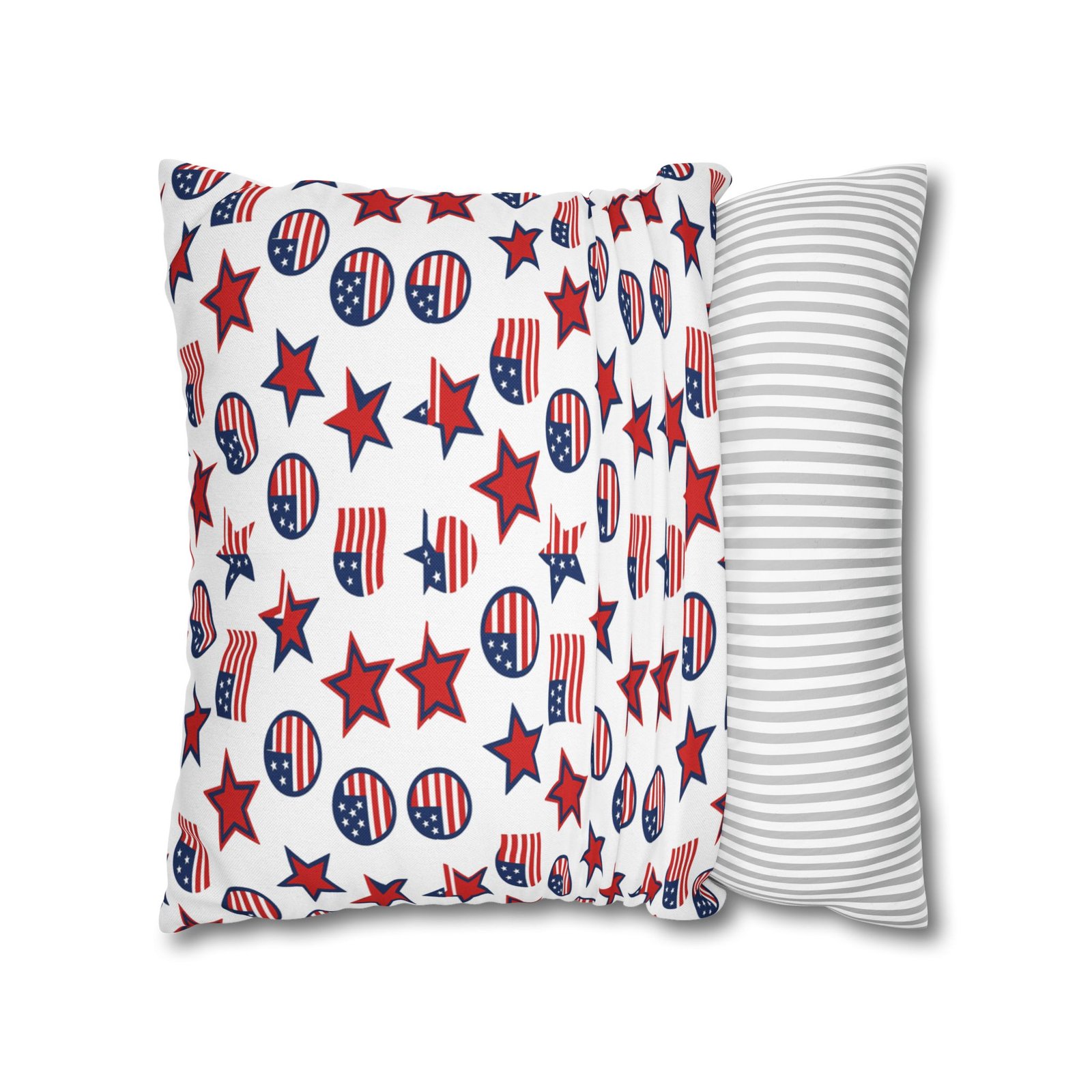 Patriotic Stars and Flags Pillowcase | American Flag Pattern Pillow - Image 16