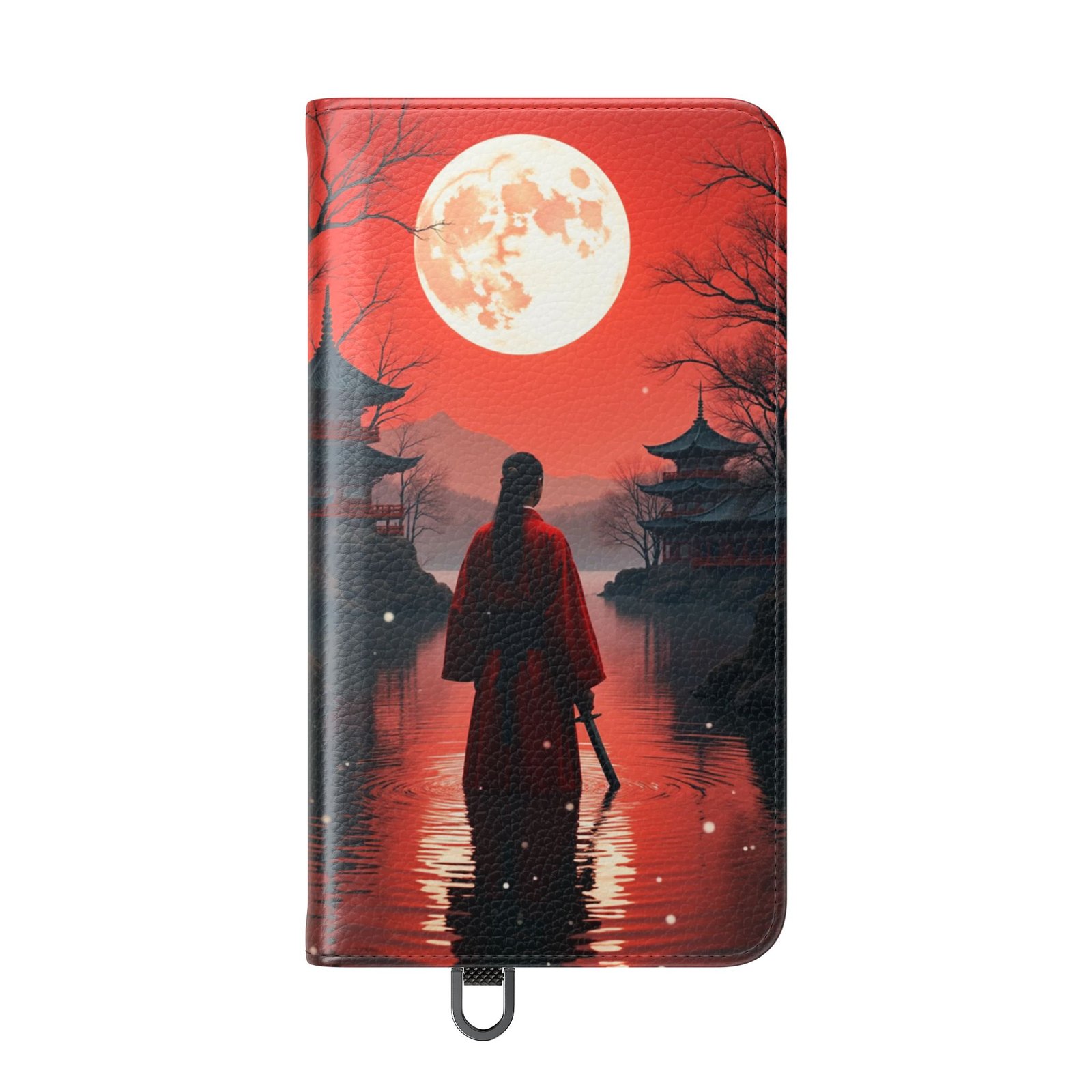 Samsung Galaxy S24, Moonlit Samurai Flip Cases, Travel Phone Cover, Gift for Anime Lovers, Japanese Art, Stylish Accessory - Image 4