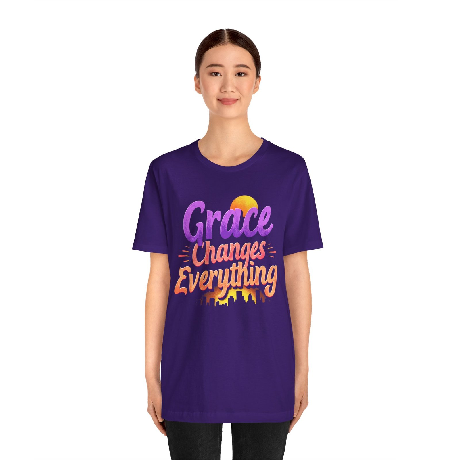 Grace Changes Everything Graphic Tee, Inspirational T-Shirt, Faith-Based Apparel, Perfect Gift for Friends, Spiritual Encouragement - Image 19