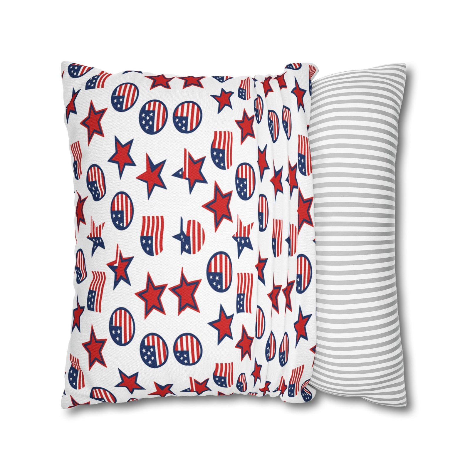 Patriotic Stars and Flags Pillowcase | American Flag Pattern Pillow - Image 22