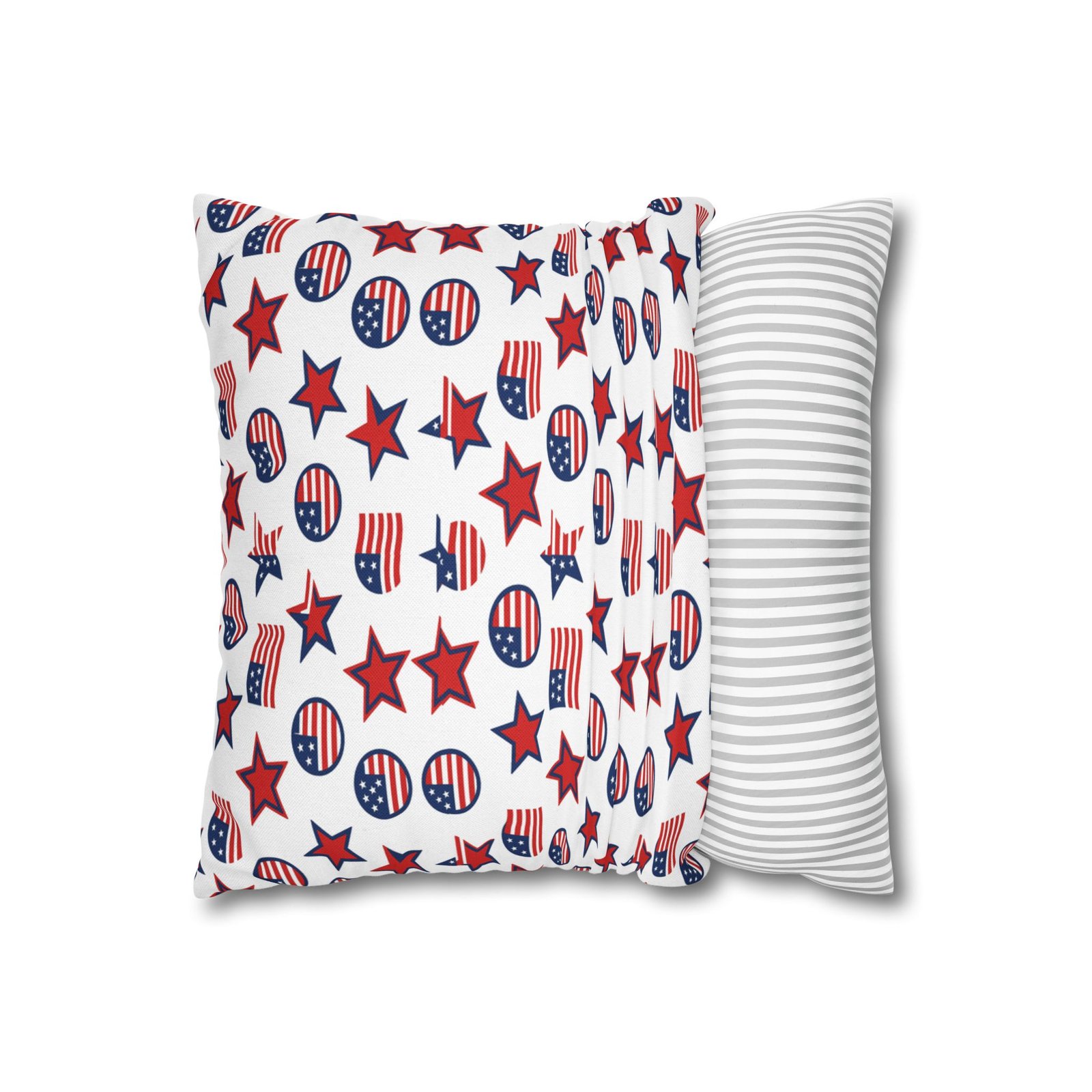 Patriotic Stars and Flags Pillowcase | American Flag Pattern Pillow - Image 5