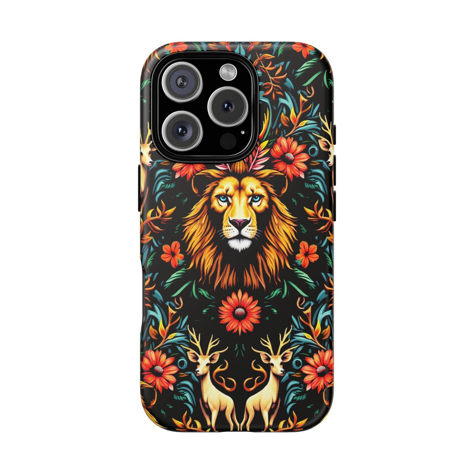 iPhone16 Vibrant Lion Phone Case, Tough Cases, Floral Design, Bohemian Style, Gift for Animal Lovers, Unique Phone Accessories - Image 21