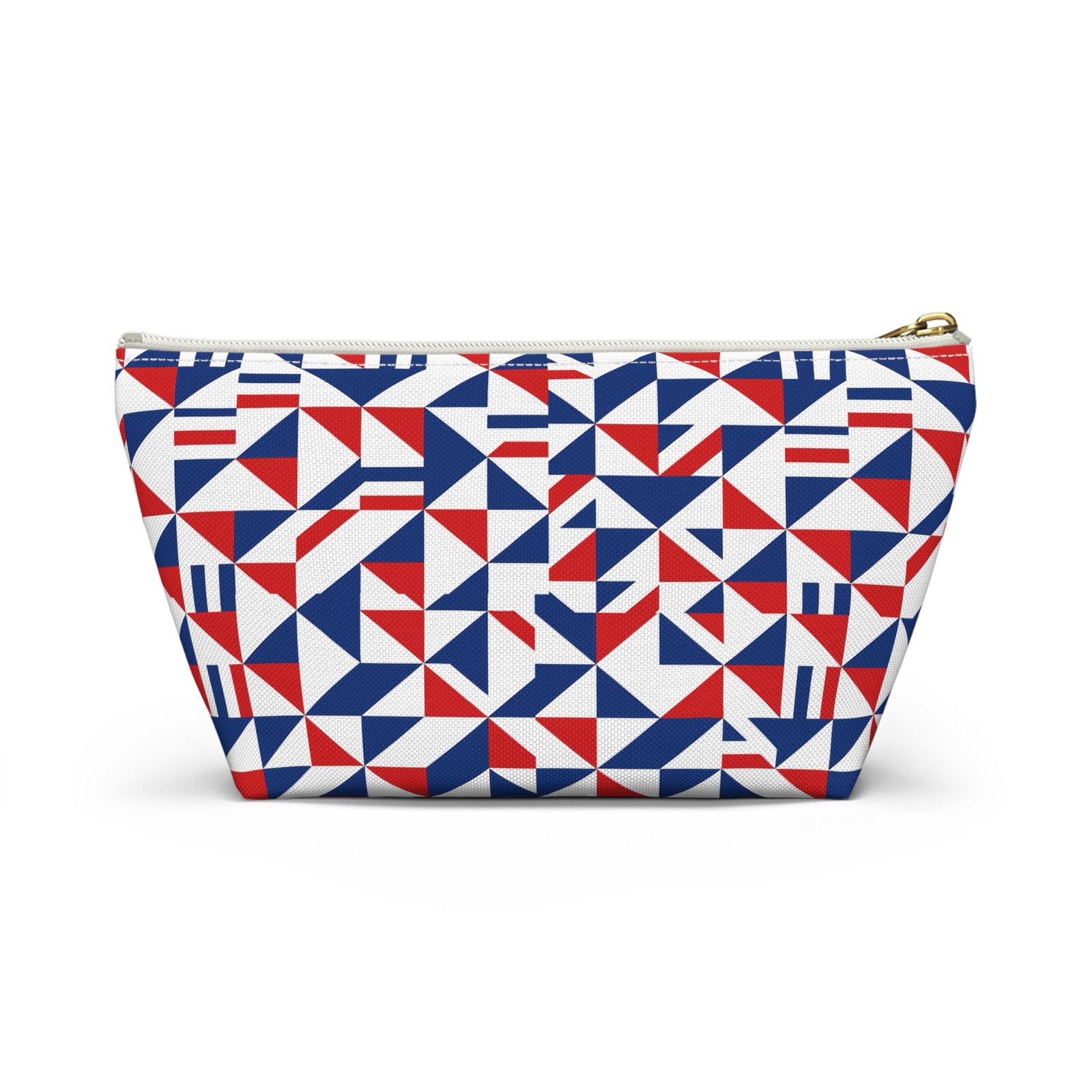 Red White Blue Geometric Pattern Accessory Pouch - Image 14