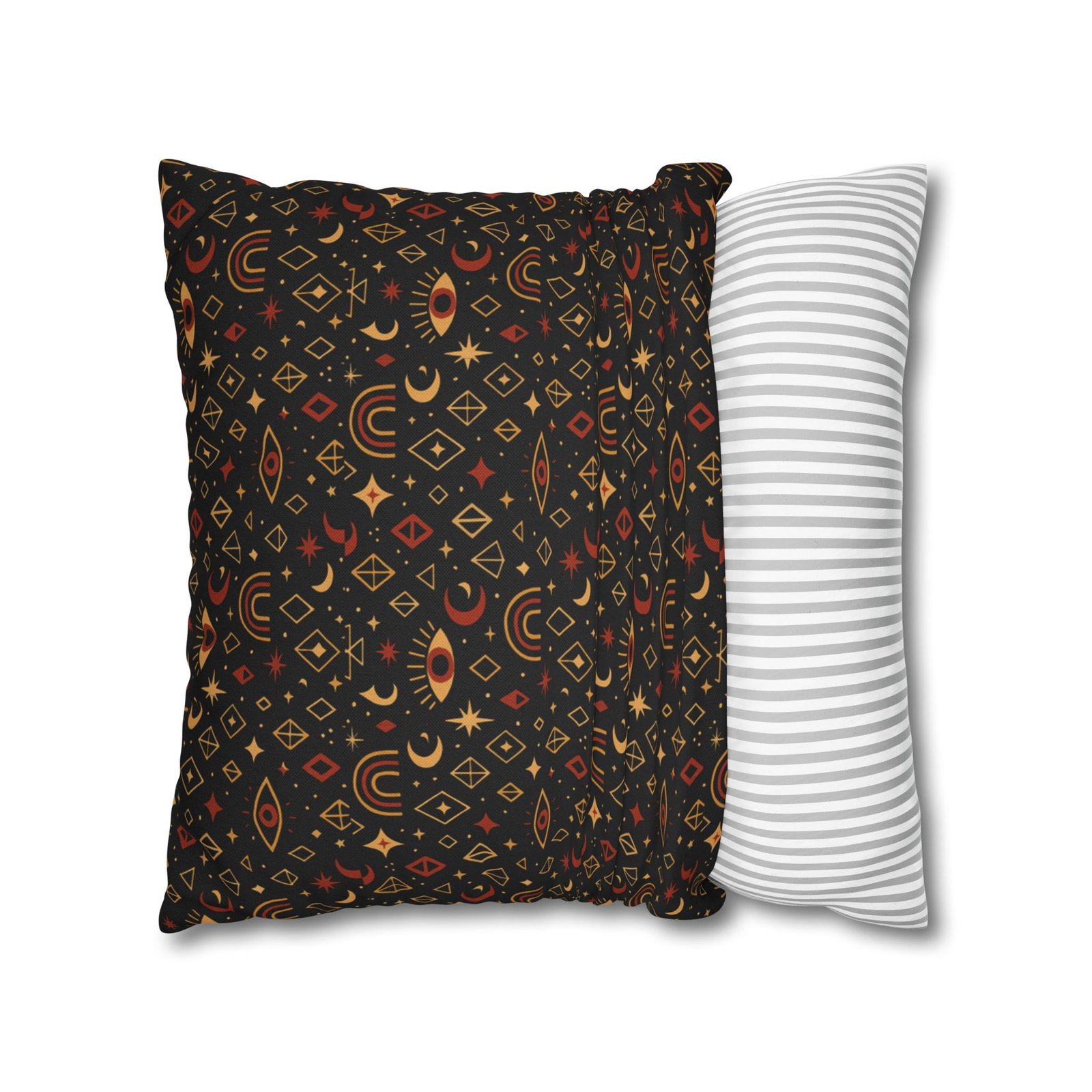 Mystic Eye Pattern Pillowcase | Boho Celestial Motif, Dark Autumn Colors - Image 16