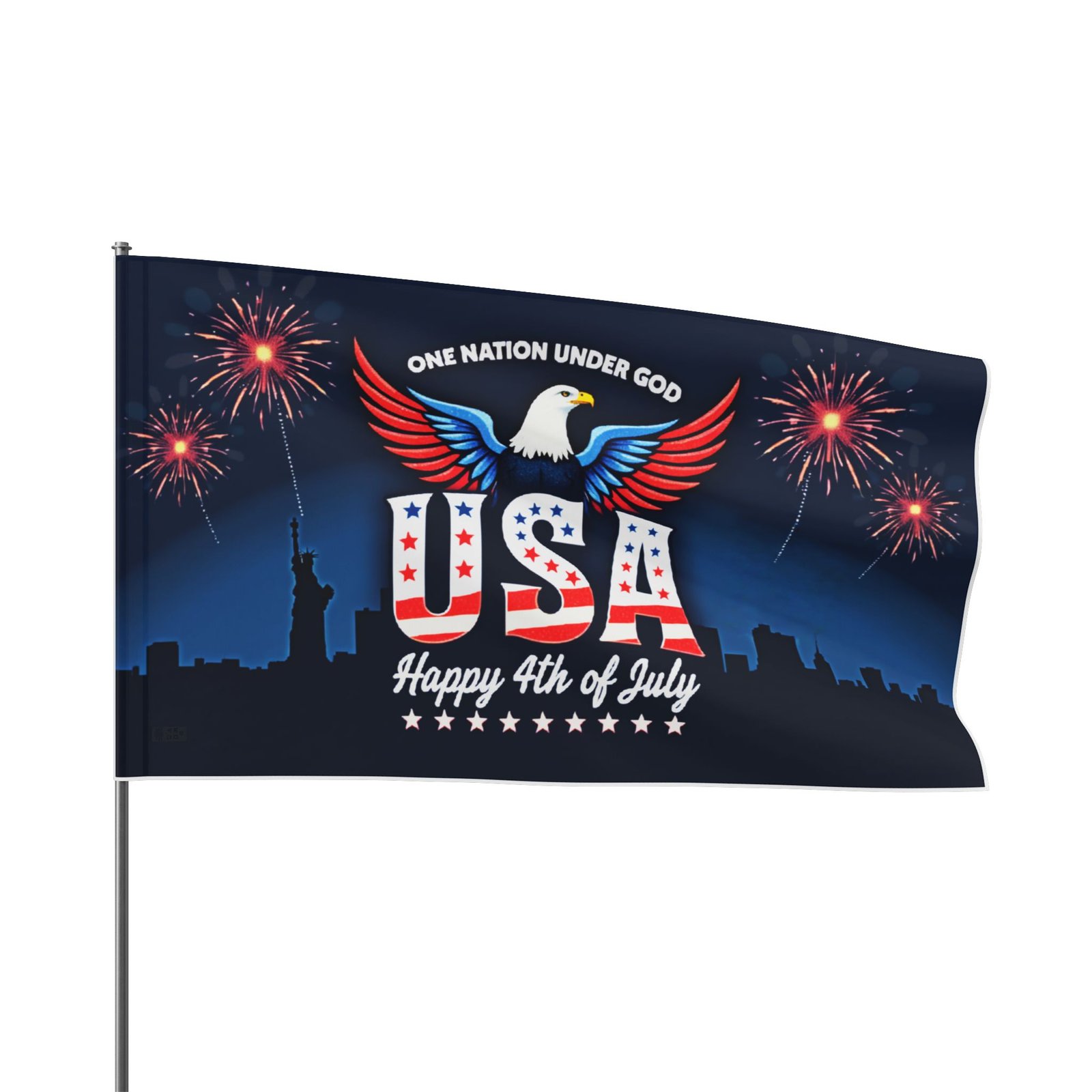 One Nation Under God, Happy 4th of July Flag - Image 11
