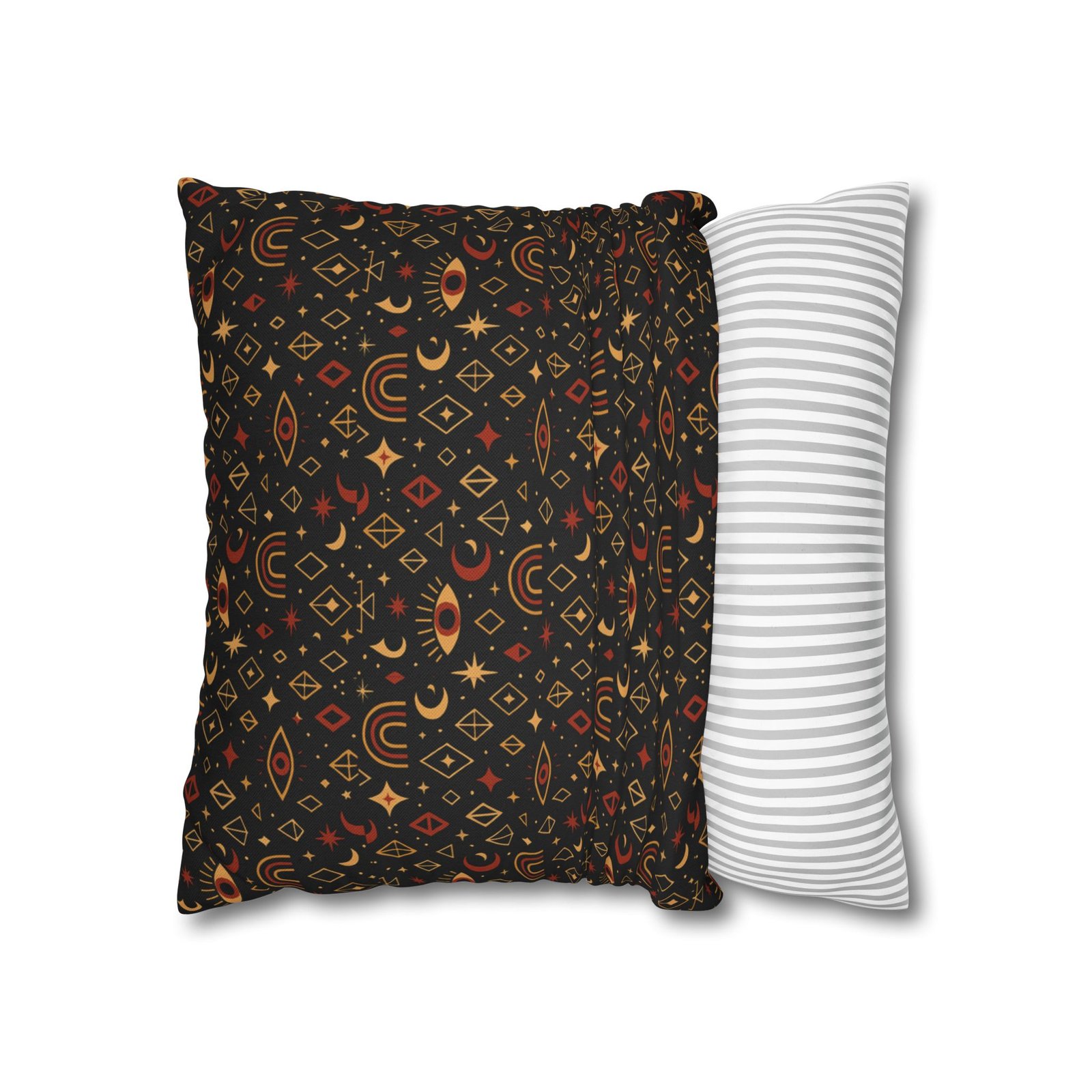 Mystic Eye Pattern Pillowcase | Boho Celestial Motif, Dark Autumn Colors - Image 8