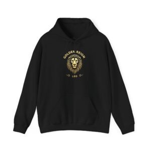 Golden Reign Leo Hoodie | Zodiac Sign Sweatshirt | Gifts for Astrology Lovers | Cozy Unisex Apparel | Leo Season Fashion