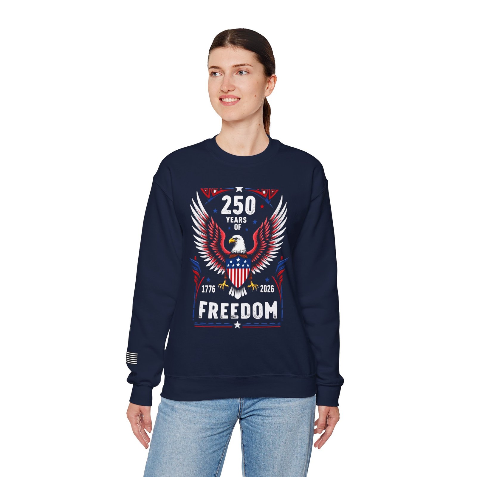 Patriotic Eagle Sweatshirt, 250 Years of Freedom, America 250 Semiquincentennial Pullover, 1776-2026 U.S. Anniversary Crewneck - Image 13