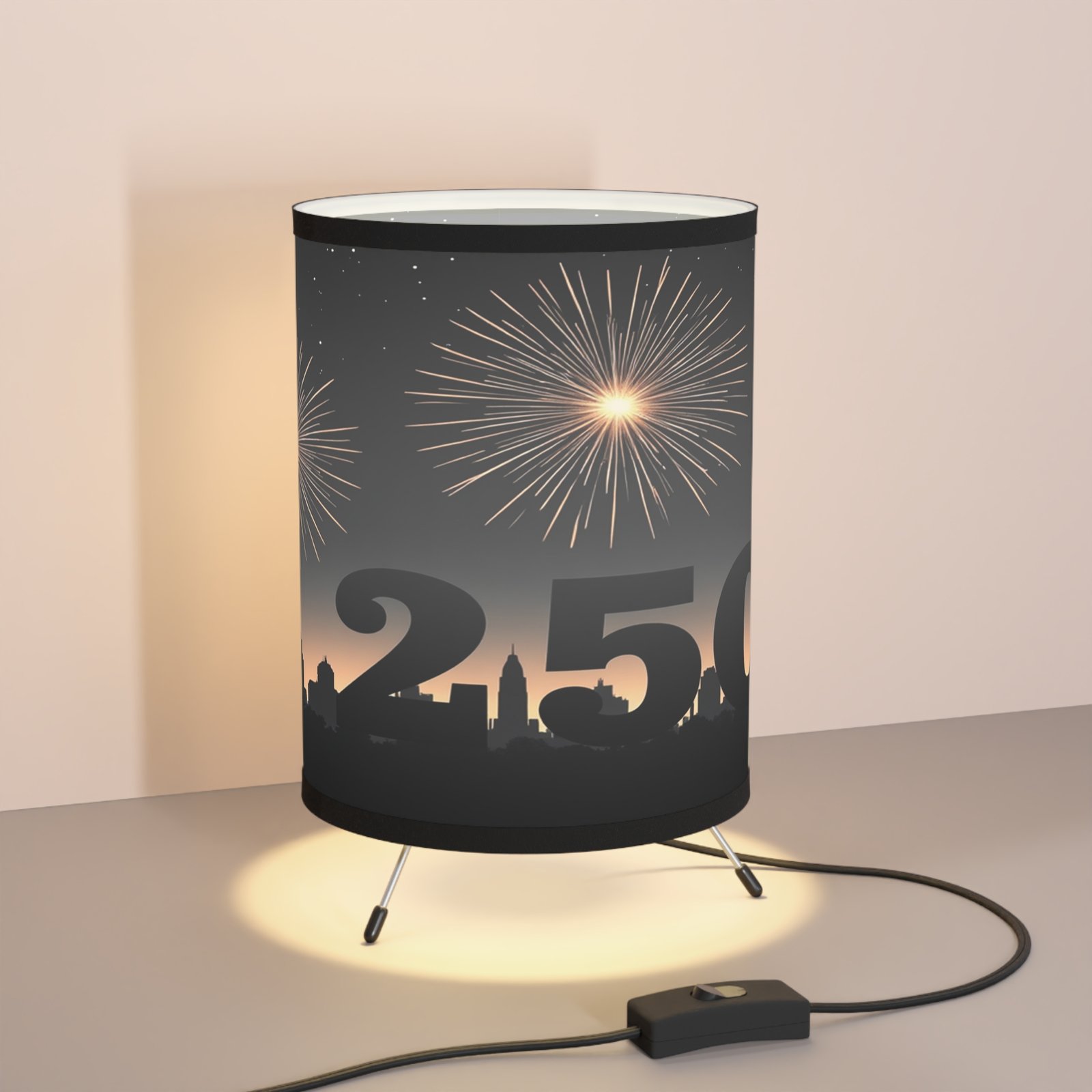 Tripod Lamp, Fireworks Design, America 250, UShumbnail 000 CA plug, High-Res Printed Shade, Patriotic Home Decor, Fourth of July Lamp, - Image 6