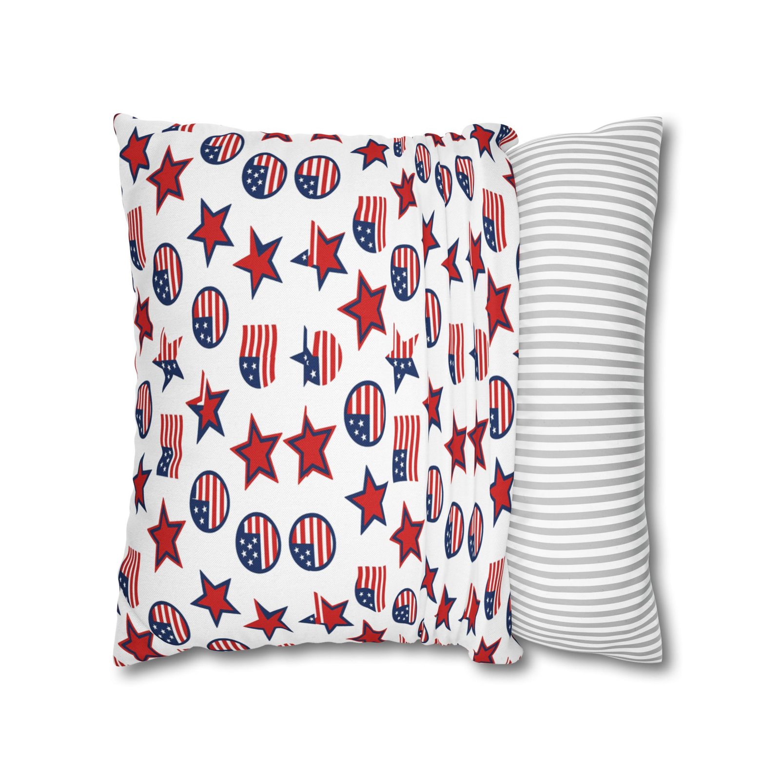 Patriotic Stars and Flags Pillowcase | American Flag Pattern Pillow - Image 14