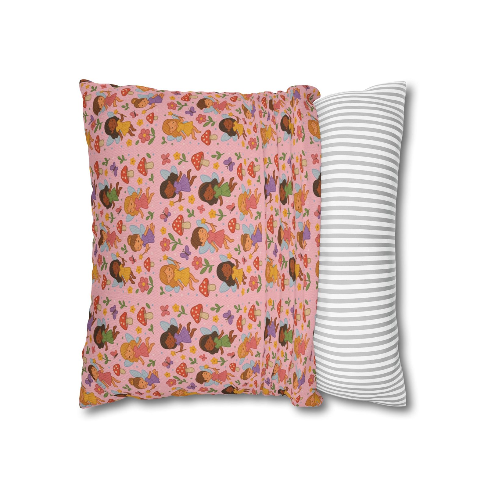 Flower Girls Square Pillowcase, Floral Pillow Cover, Bedroom Decor, Home Accent, Flower Pattern Bedding - Image 8