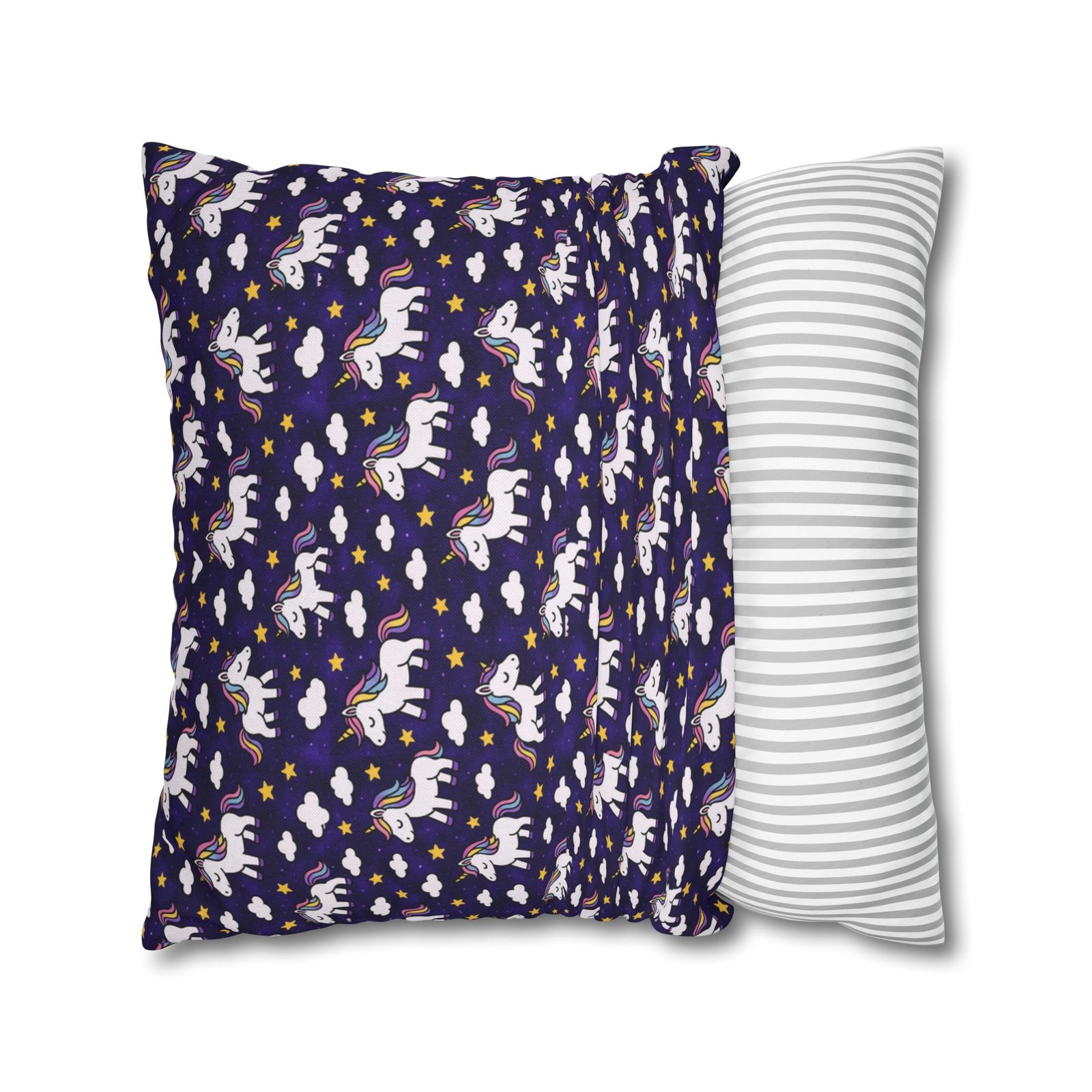 Unicorn Pattern Pillowcase | Square Polyester Throw Pillow Cover - Image 22