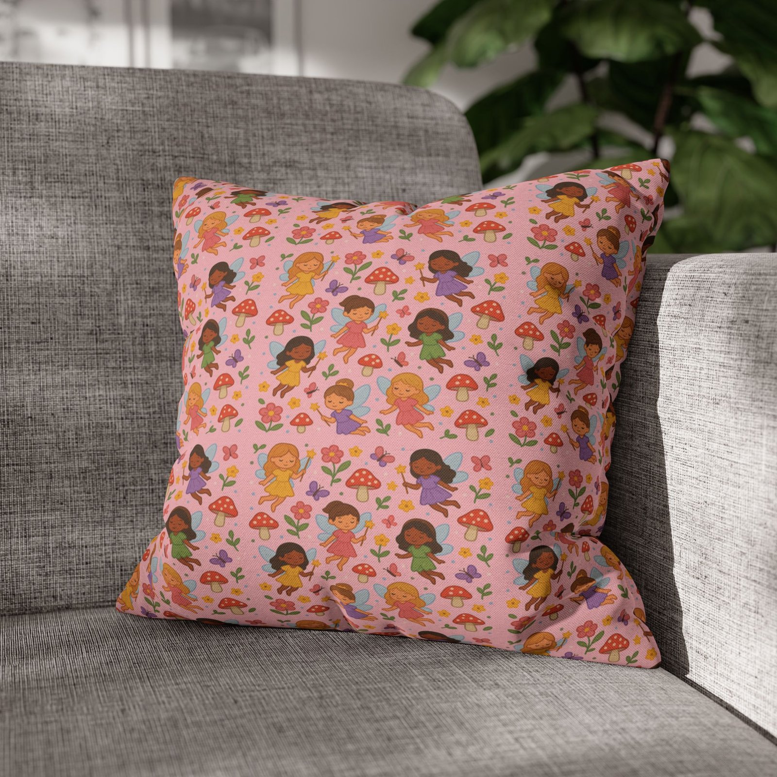 Flower Girls Square Pillowcase, Floral Pillow Cover, Bedroom Decor, Home Accent, Flower Pattern Bedding - Image 11