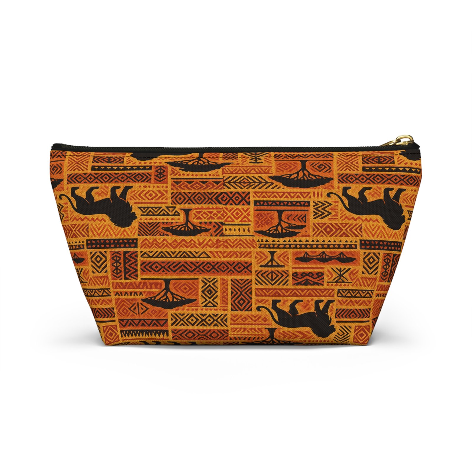 African Safari Lion Pattern Accessory Pouch | T-Bottom Cosmetic Bag - Image 10