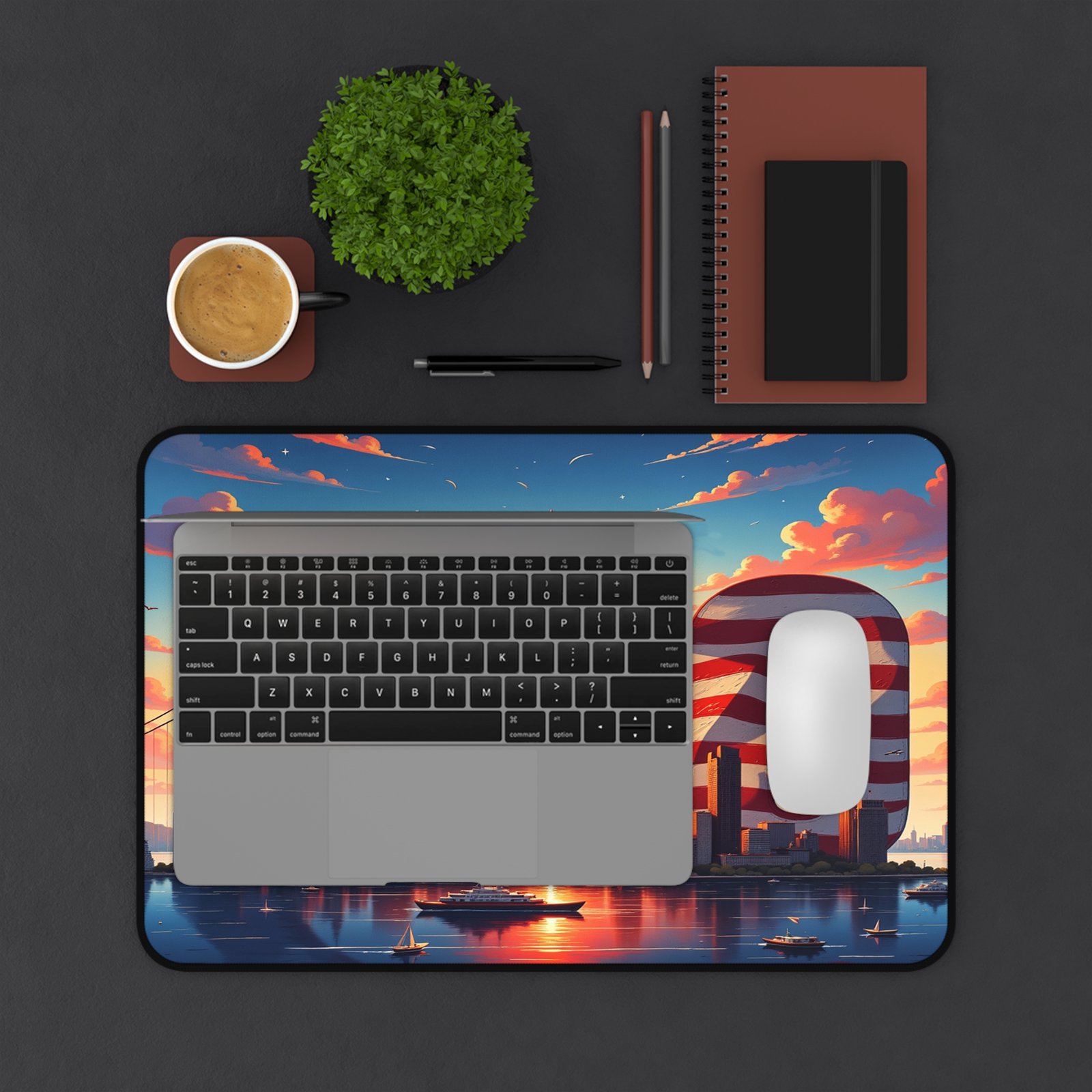 America 250 Skyline Desk Mat, USA Cityscape Mouse Pad, United States Office Decor, American Landmarks Desk Accessory, Patriotic Work From - Image 4