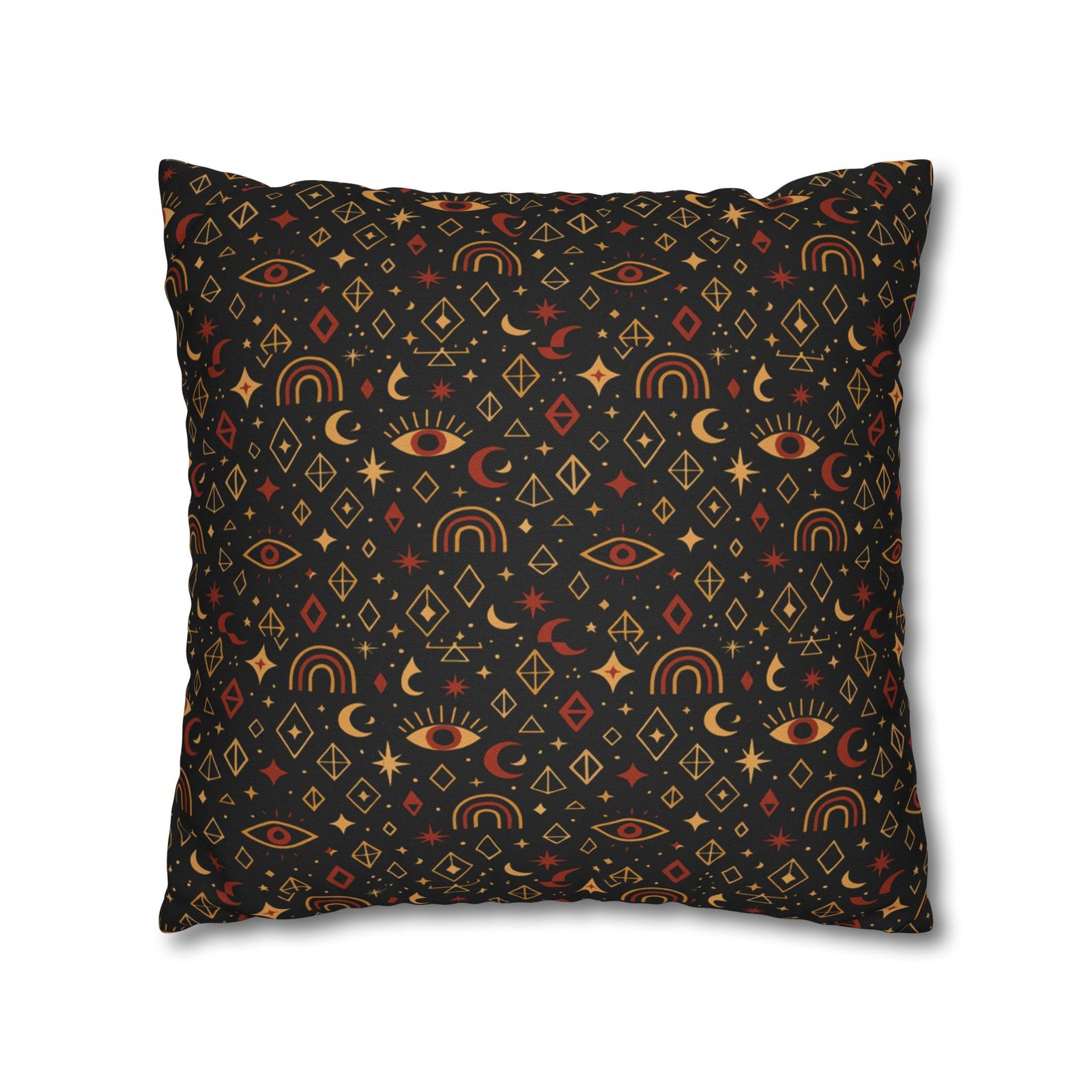 Mystic Eye Pattern Pillowcase | Boho Celestial Motif, Dark Autumn Colors - Image 15
