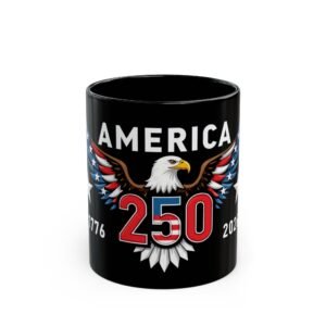 America 250th Anniversary Mug, Patriotic Coffee Cup, USA Bicentennial Drinkware, Independence Day Gift, Memorial Day Souvenir, Flag