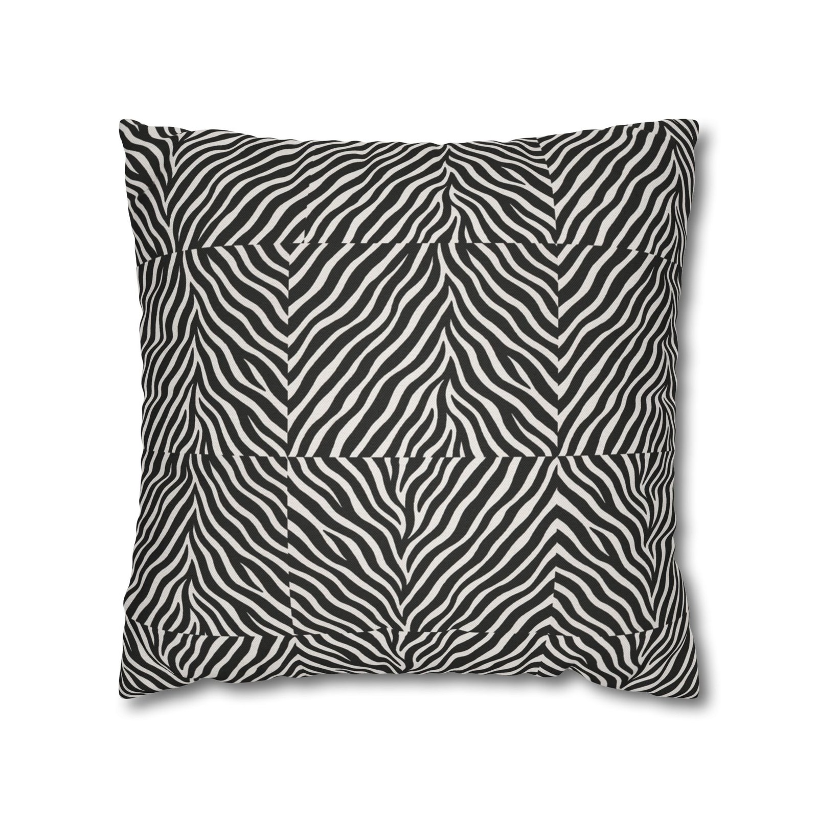 Black White Zebra Stripe Pillowcase | Animal Print Square Pillowcase - Image 13