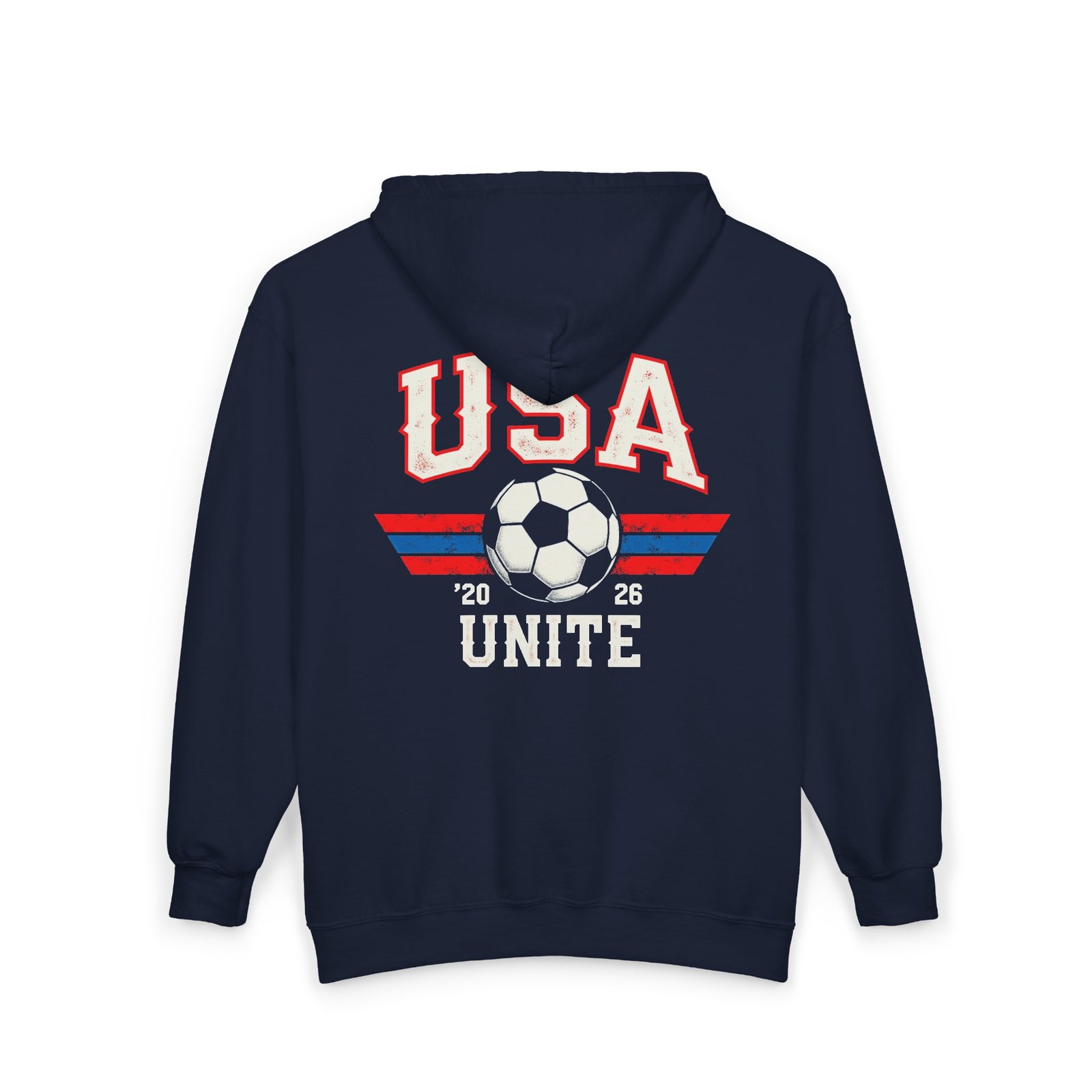 USA Soccer Unite Hoodie | Soccer Ball, Retro Stripes, 2026 - Unisex Hoodie, Team Spirit Sweatshirt, Soccer Fan Apparel, Retro Sports Jacket, - Image 12