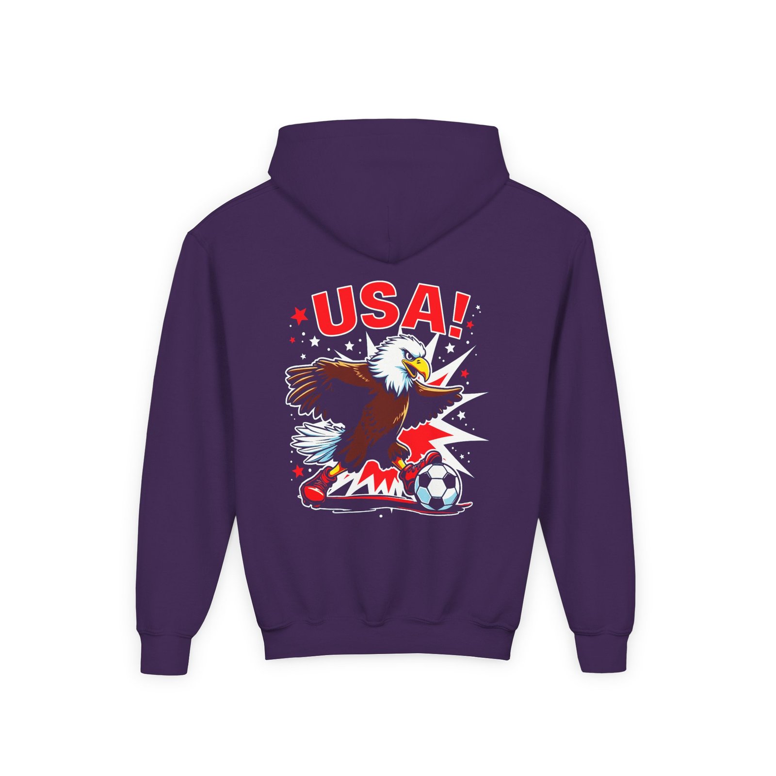 USA Eagle Soccer Hoodie | Youth Hooded Sweatshirt - Image 30