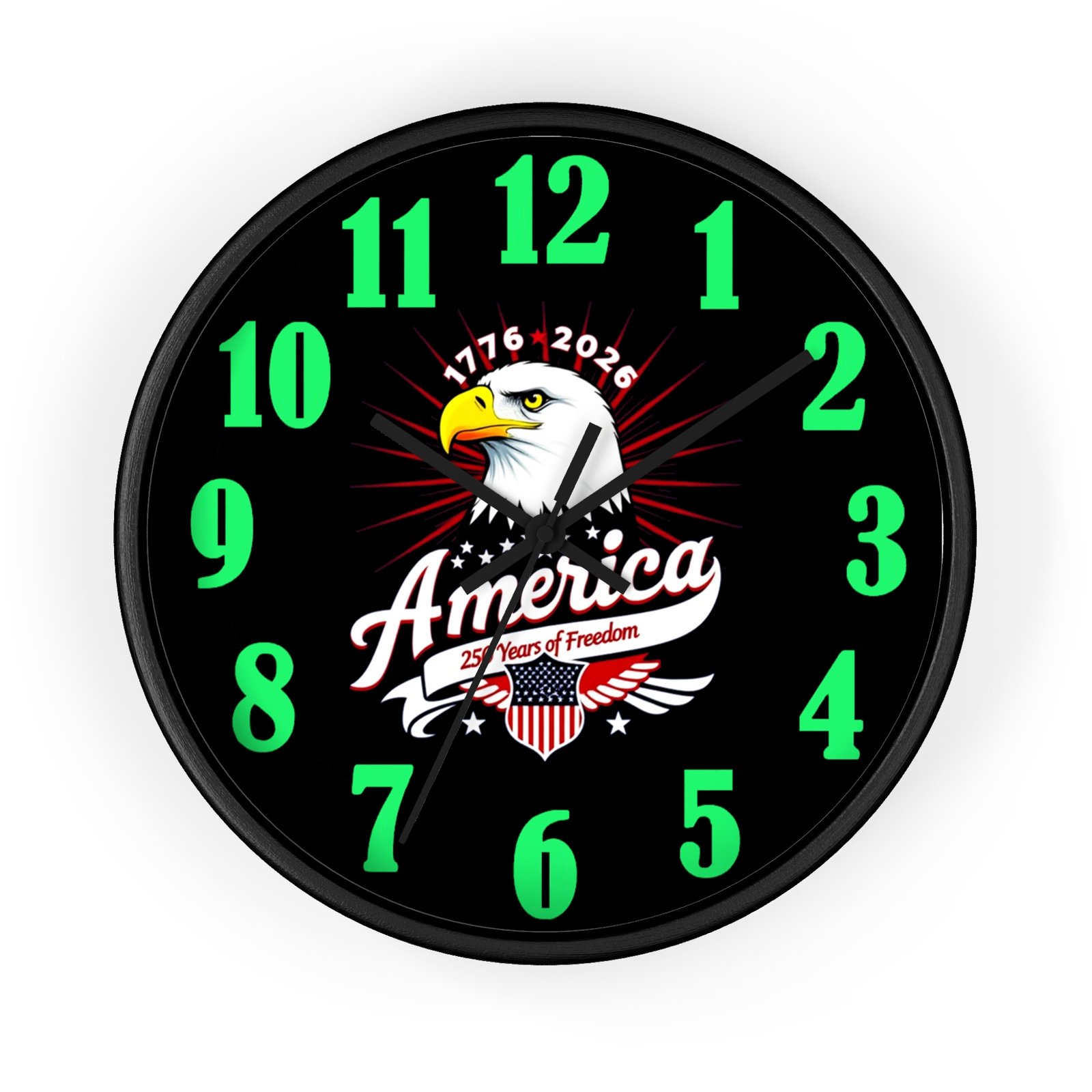 Patriotic Wall Clock, Eagle Home Decor, Independence Day Gift, USA Flag Timepiece, Fourth of July Decor - Image 2