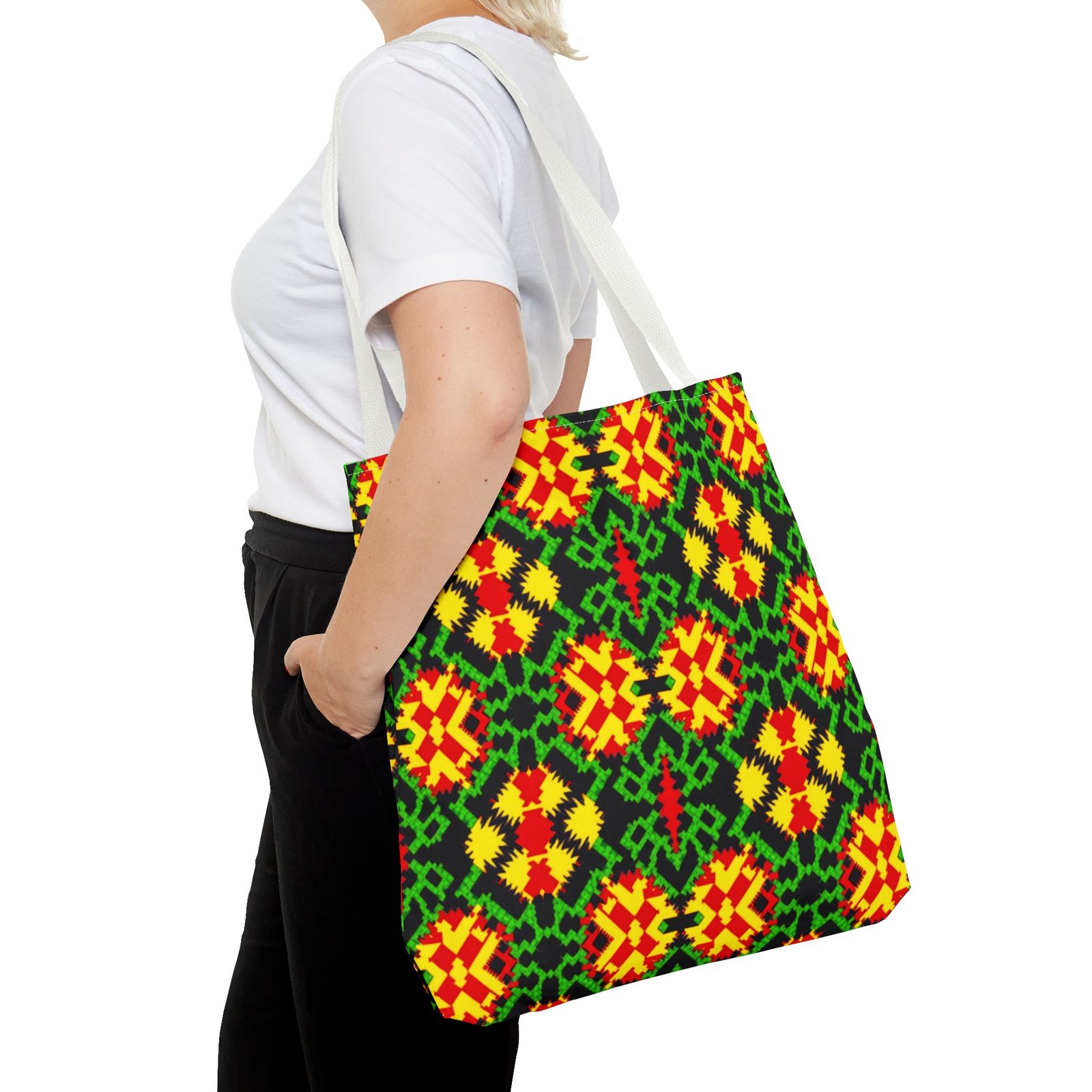 African Print Tote Bag, Ankara Tote, Ethnic Style Handbag, Colorful Market Bag, Tribal Print Shoulder Bag, Beach Tote - Image 24