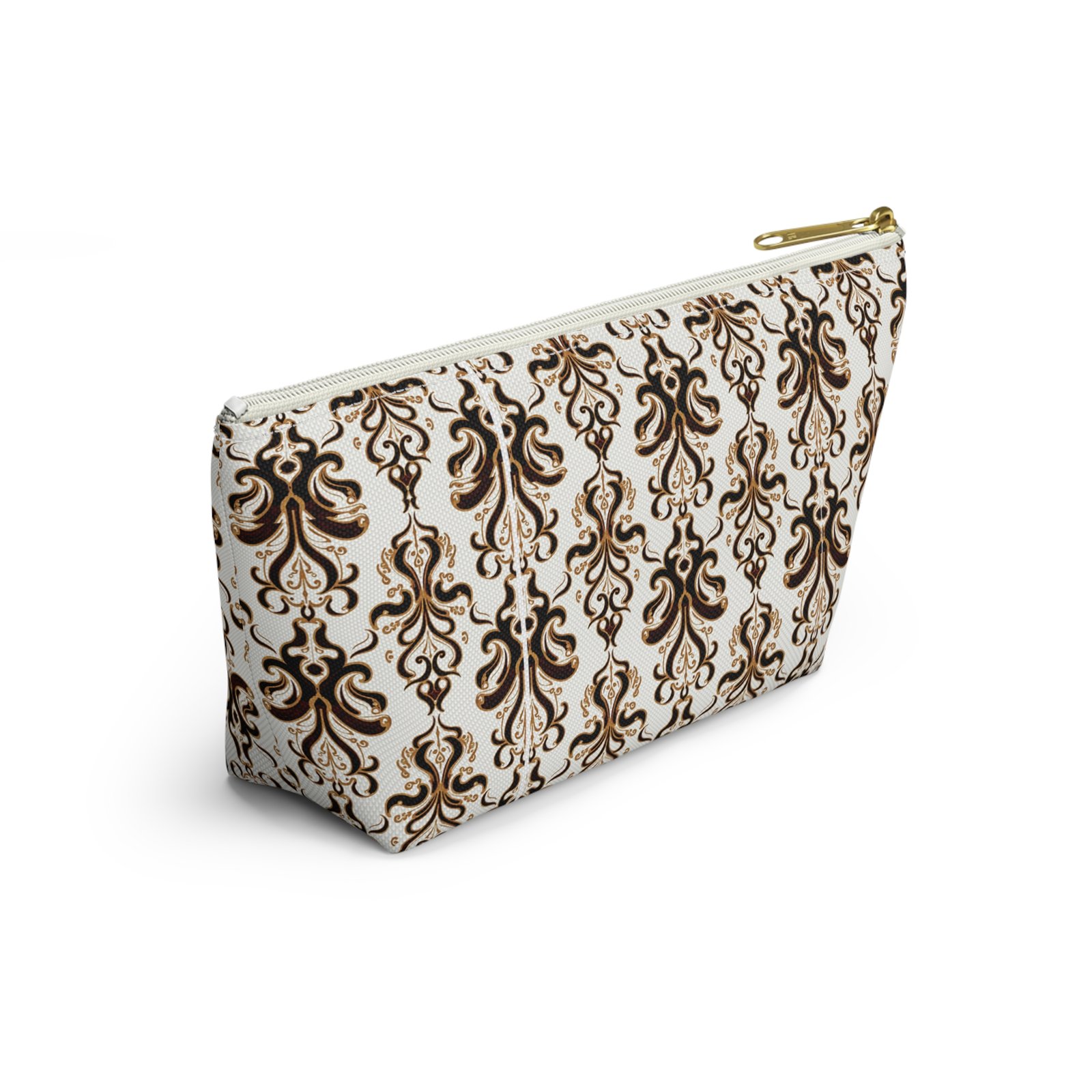 Brown Damask Pattern Accessory Pouch - Image 16