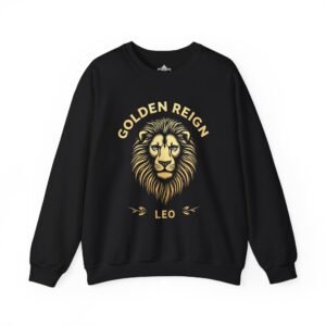 Golden Reign Leo Sweatshirt, Astrology Apparel, Zodiac Gift, Unisex Crewneck, Personalized Astrology Sweatshirt, Birthday Gift