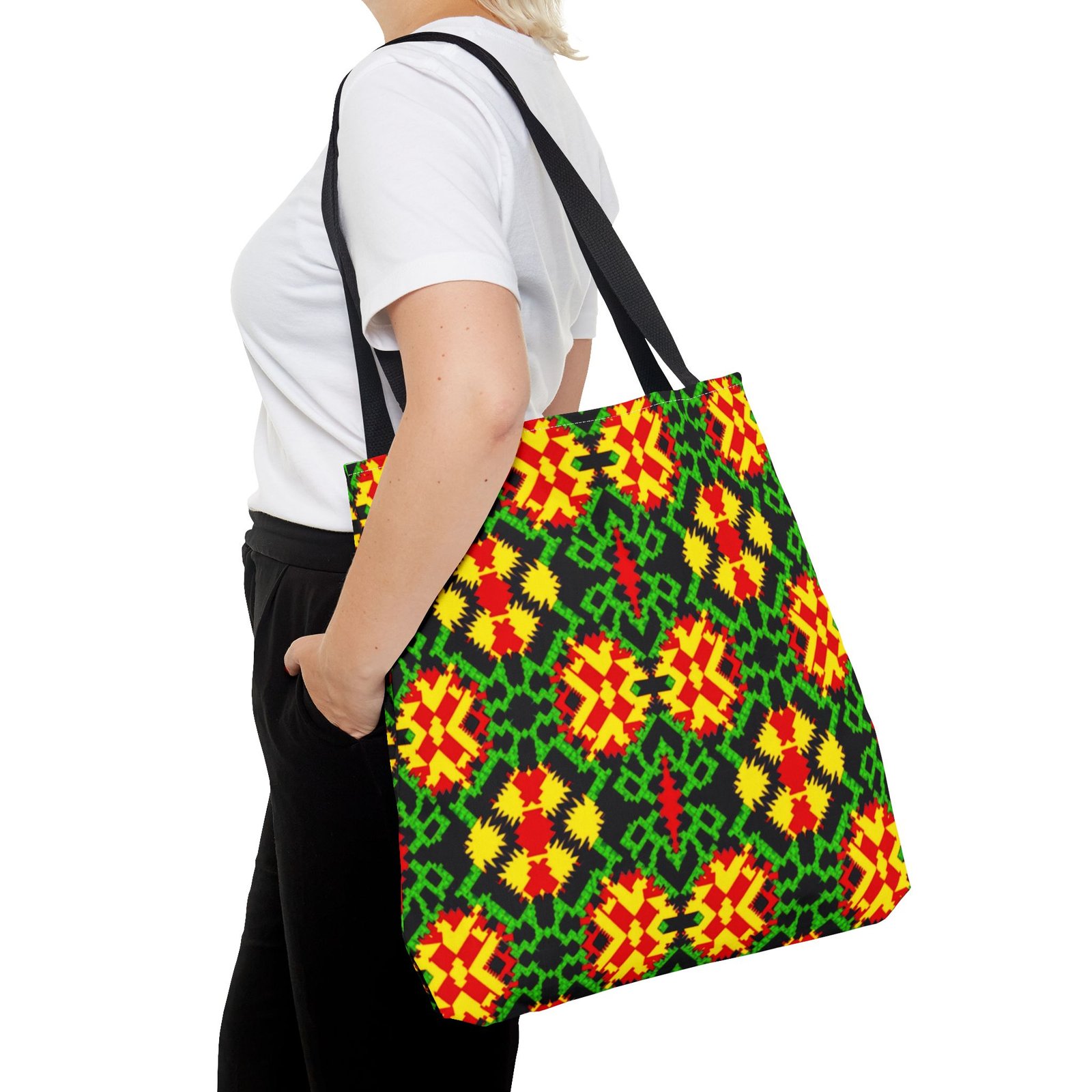 African Print Tote Bag, Ankara Tote, Ethnic Style Handbag, Colorful Market Bag, Tribal Print Shoulder Bag, Beach Tote - Image 12